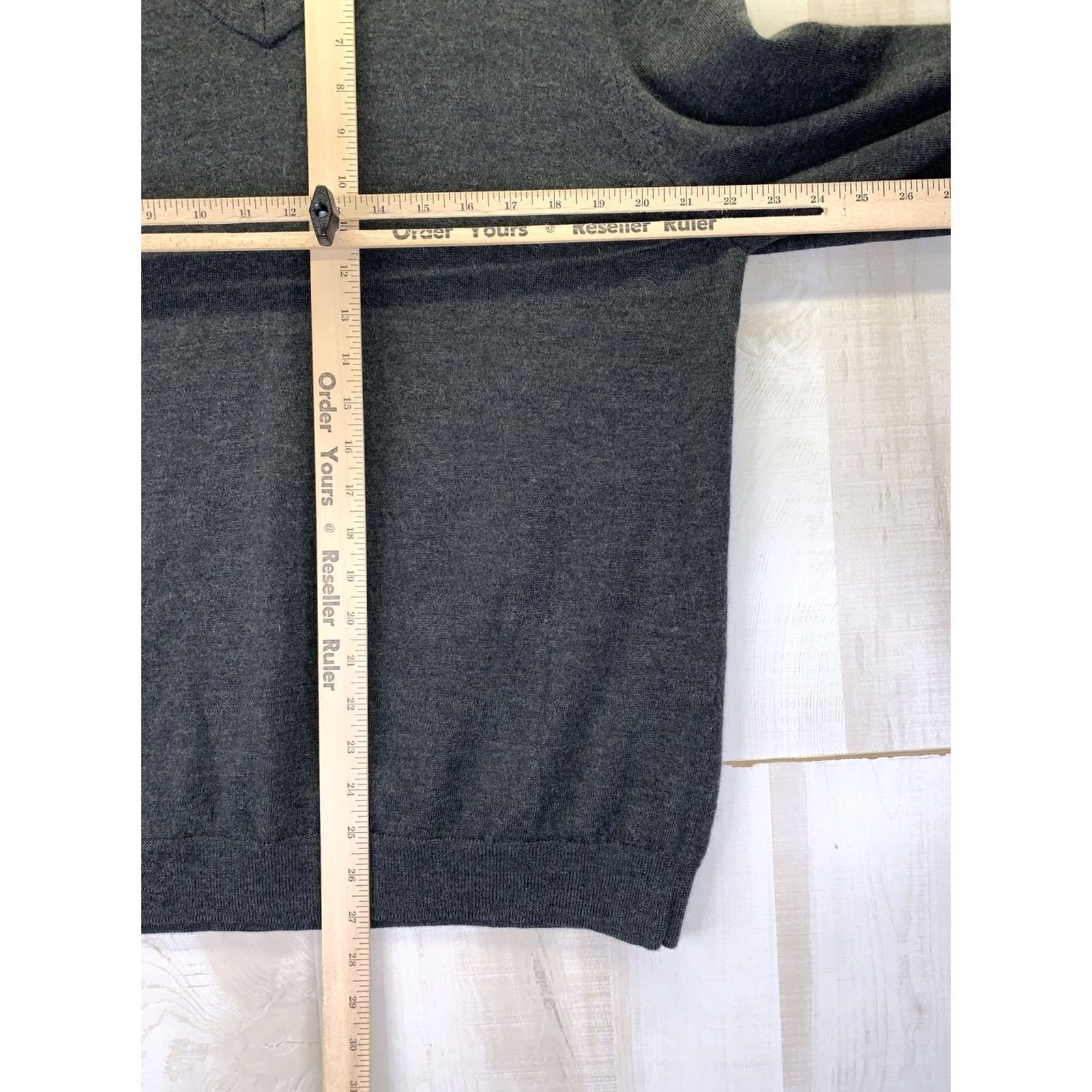Nordstrom VINTAGE Nordstrom Sweater Shirt Womens XL 100% Merino Wool V-Neck Slate Green 9743 Size XL / US 12-14 / IT 48-50 - 3 Thumbnail
