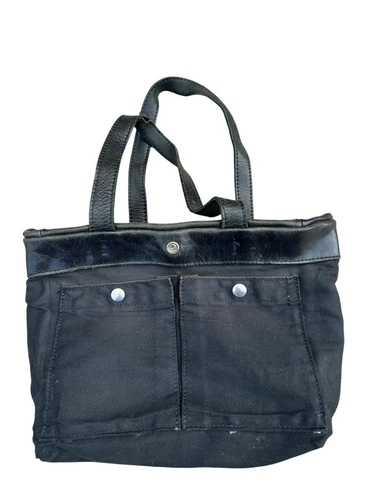 Issey Miyake × Leather × Zucca Vintage Zucca Japan Faded Patina Leather Mini Tote Bag Size ONE SIZE - 22 Thumbnail