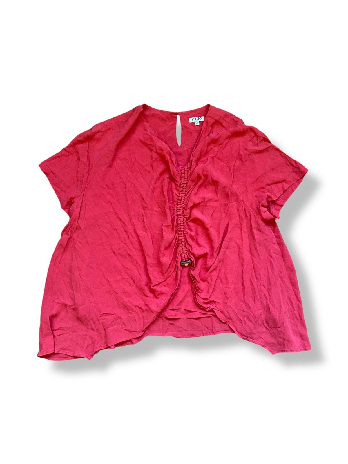 Kenzo Kenzo 41% Silk Blouses Short Sleeve Women’s Red Size M (42) Size M / US 6-8 / IT 42-44 - 1 Thumbnail