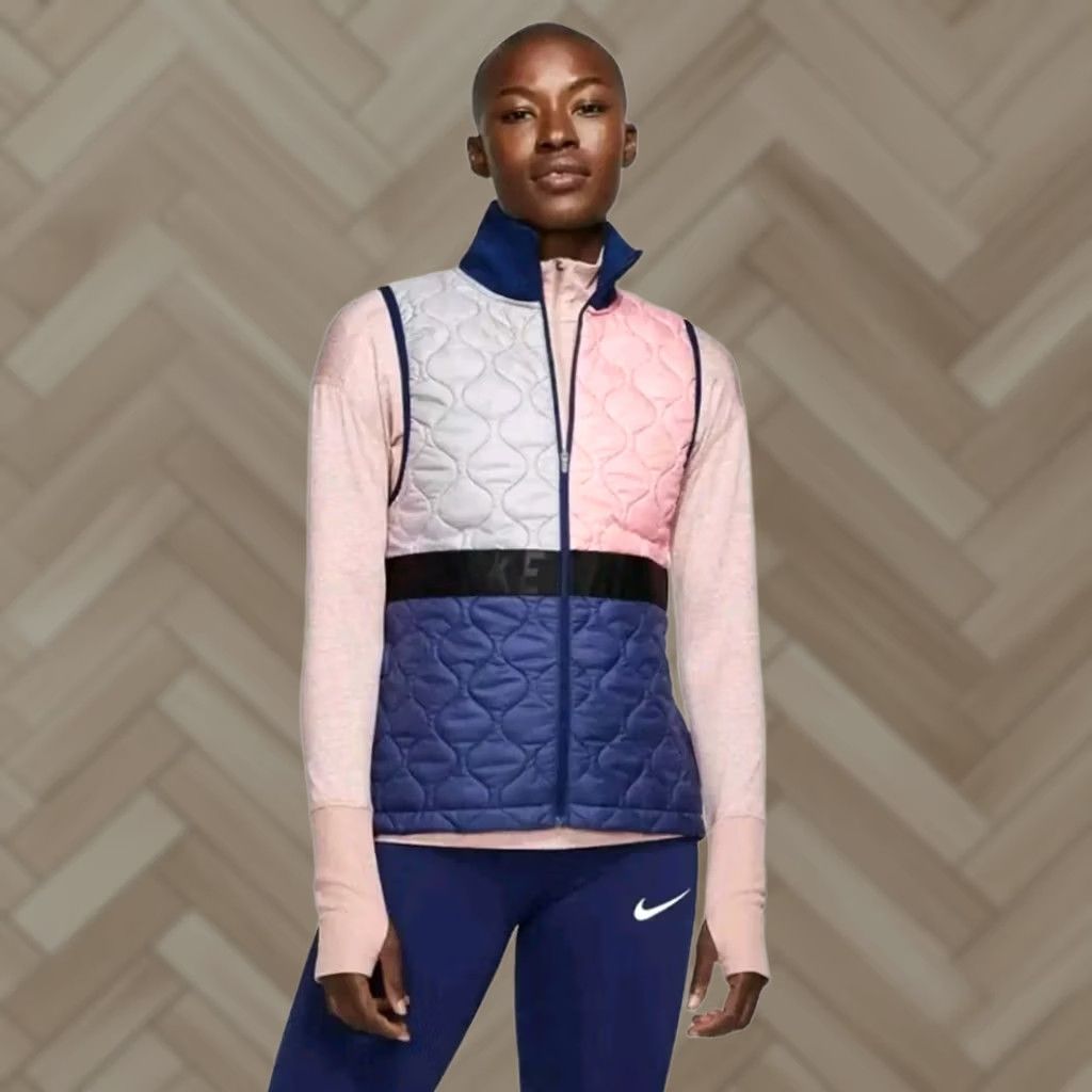 Nike Nike AeroLayer Lightweight Quilted Running Vest M Women's Blue Puffer Sleeveless Zip Nike Shirt Size M / US 6-8 / IT 42-44 - 1 Thumbnail