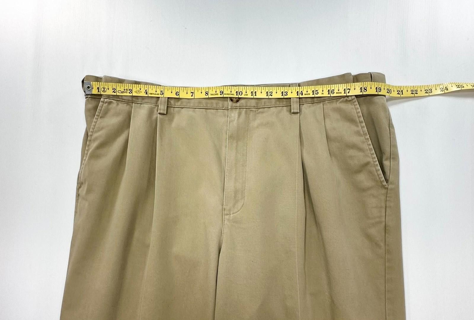 L.L. Bean LL Bean Pleated Comfort Waist Cotton Chinos Brown Mens 38/34 Size US 38 / EU 54 - 3 Thumbnail