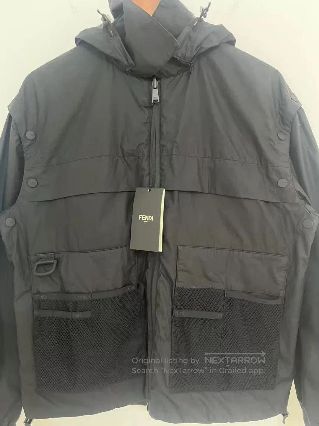 Fendi Fendi Black Full Logo Hooded Jacket. Size US S / EU 44-46 / 1 - 2 Thumbnail