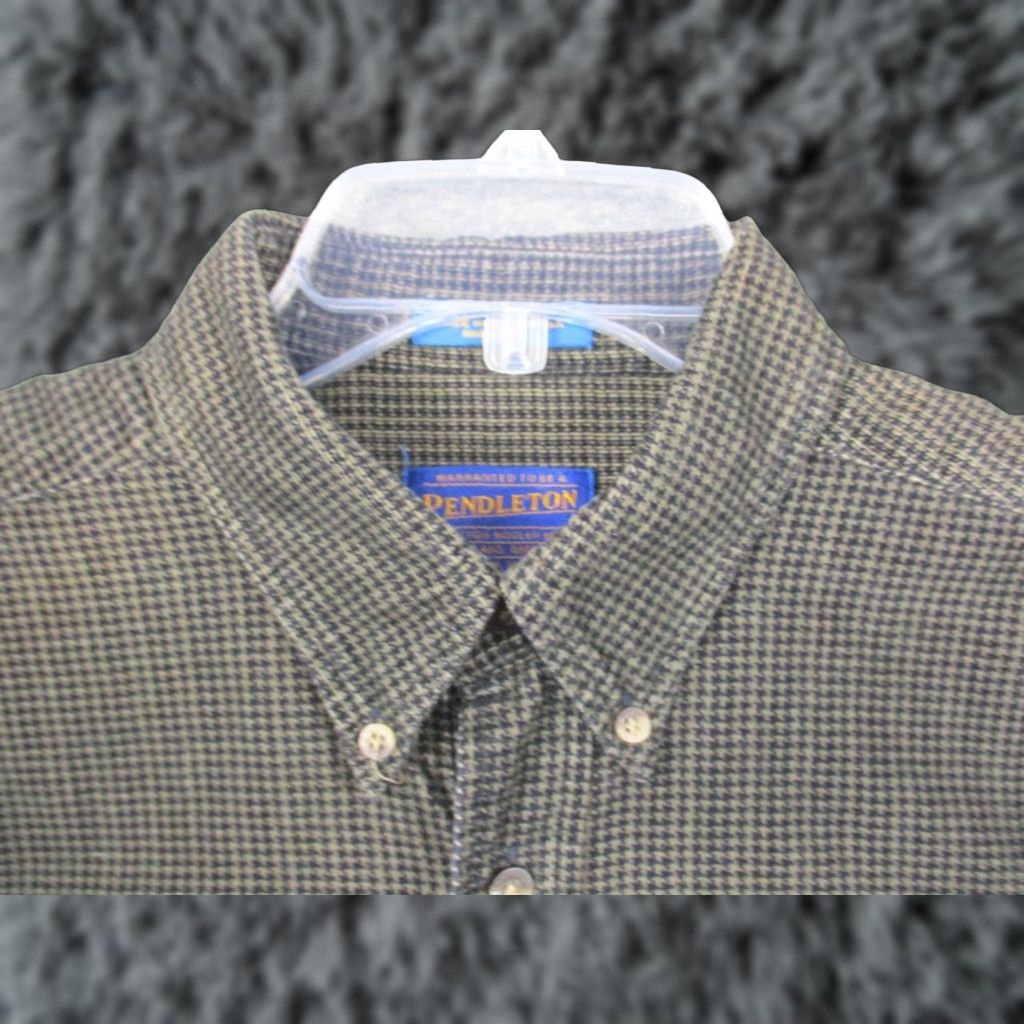 Pendleton Pendleton Shirt Men’s Large Houndstooth Plaid Brown Cotton Button-Up Casual Shirt Mens Size US L / EU 52-54 / 3 - 1 Thumbnail
