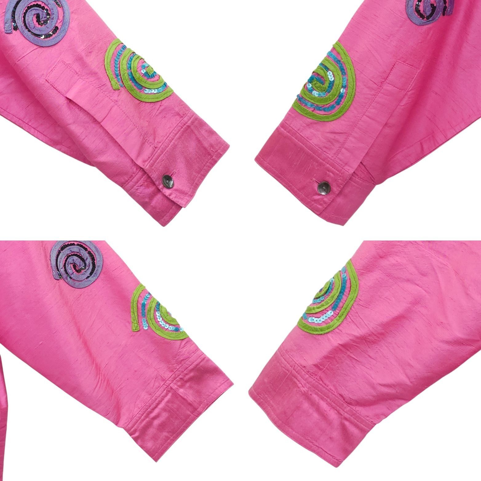 Other Bleu Bayou Silk Shacket L Pink Sequin Swirl Maximalist 90s Size L / US 10 / IT 46 - 12 Thumbnail