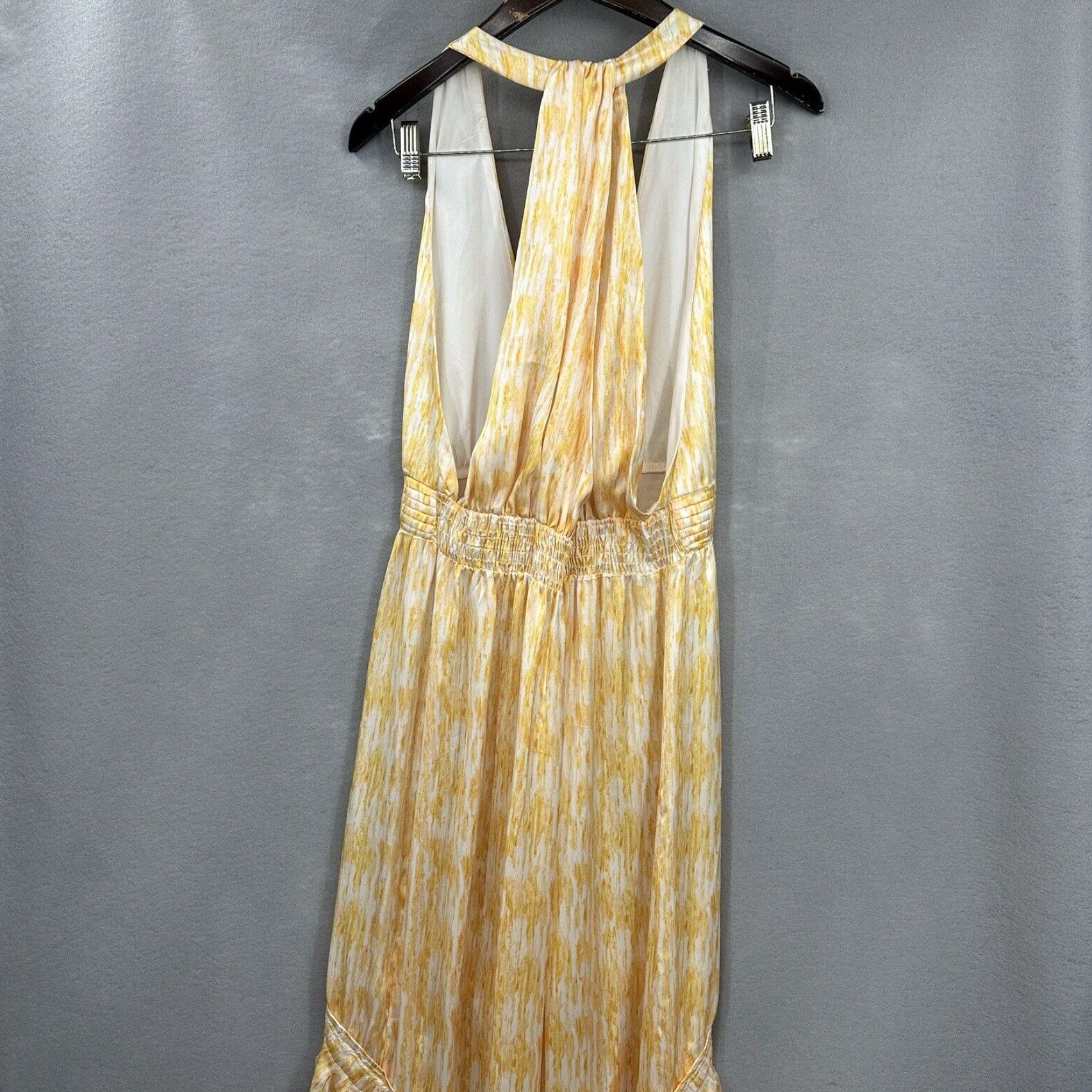 Ramy Brook Ramy Brook Maxi Dress Women Large Yellow Asymmetric Ruffle Halter Solid Bohemian Size L / US 10 / IT 46 - 5 Thumbnail