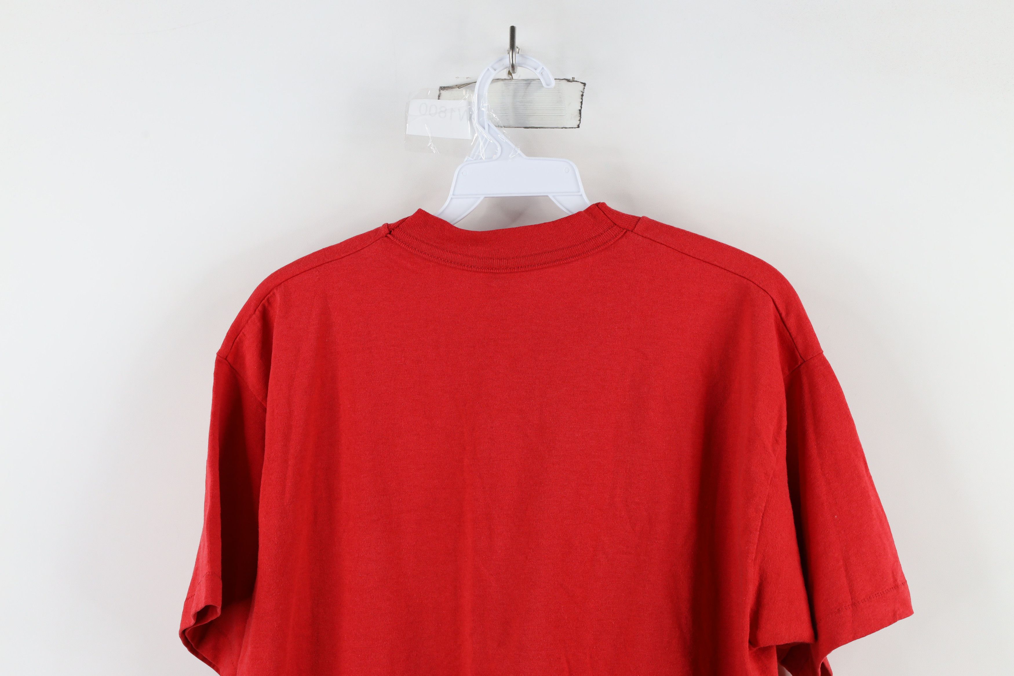Vintage Vintage 90s Streetwear Blank Pocket T-Shirt Red USA Size US L / EU 52-54 / 3 - 9 Thumbnail