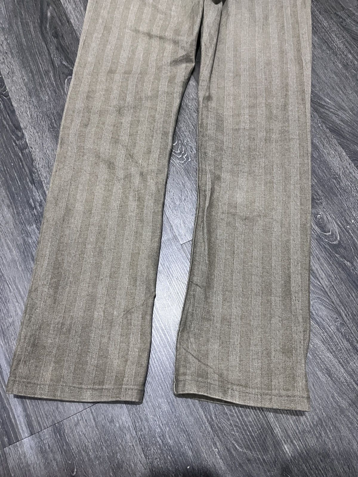 Le Grande Bleu (L.G.B.) LGB Inspired Back Number Faded Knee Trash Stripe Denim Size US 30 / EU 46 - 11 Thumbnail