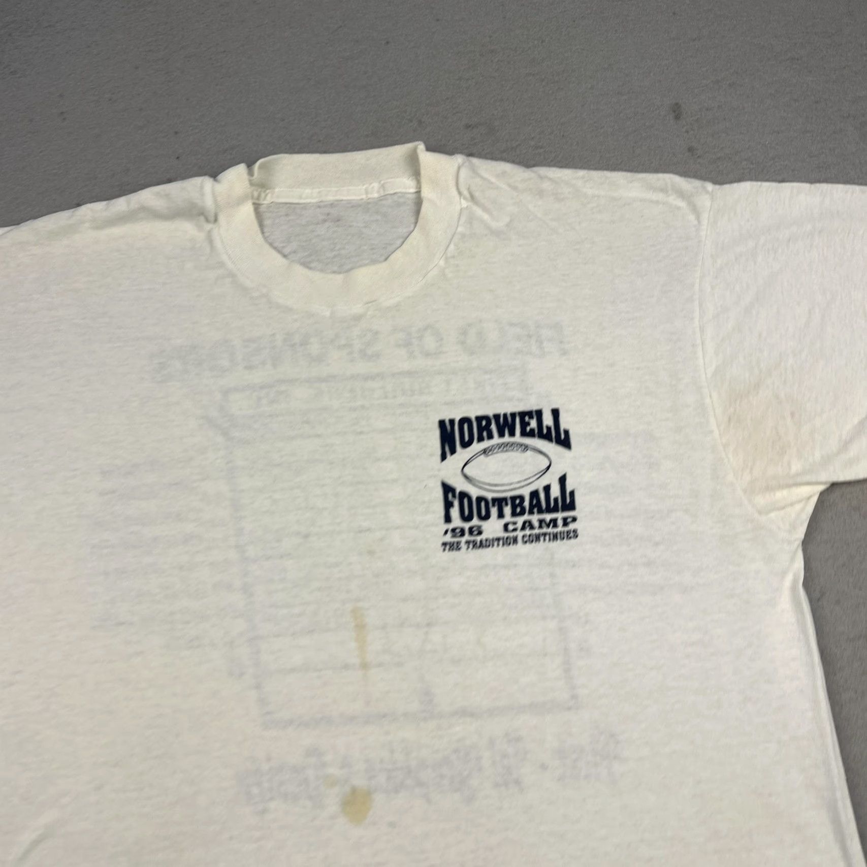Vintage VINTAGE Norwell Football Shirt Mens Large White 1996 Camp Field Sponsors 90s Size US XL / EU 56 / 4 - 5 Thumbnail
