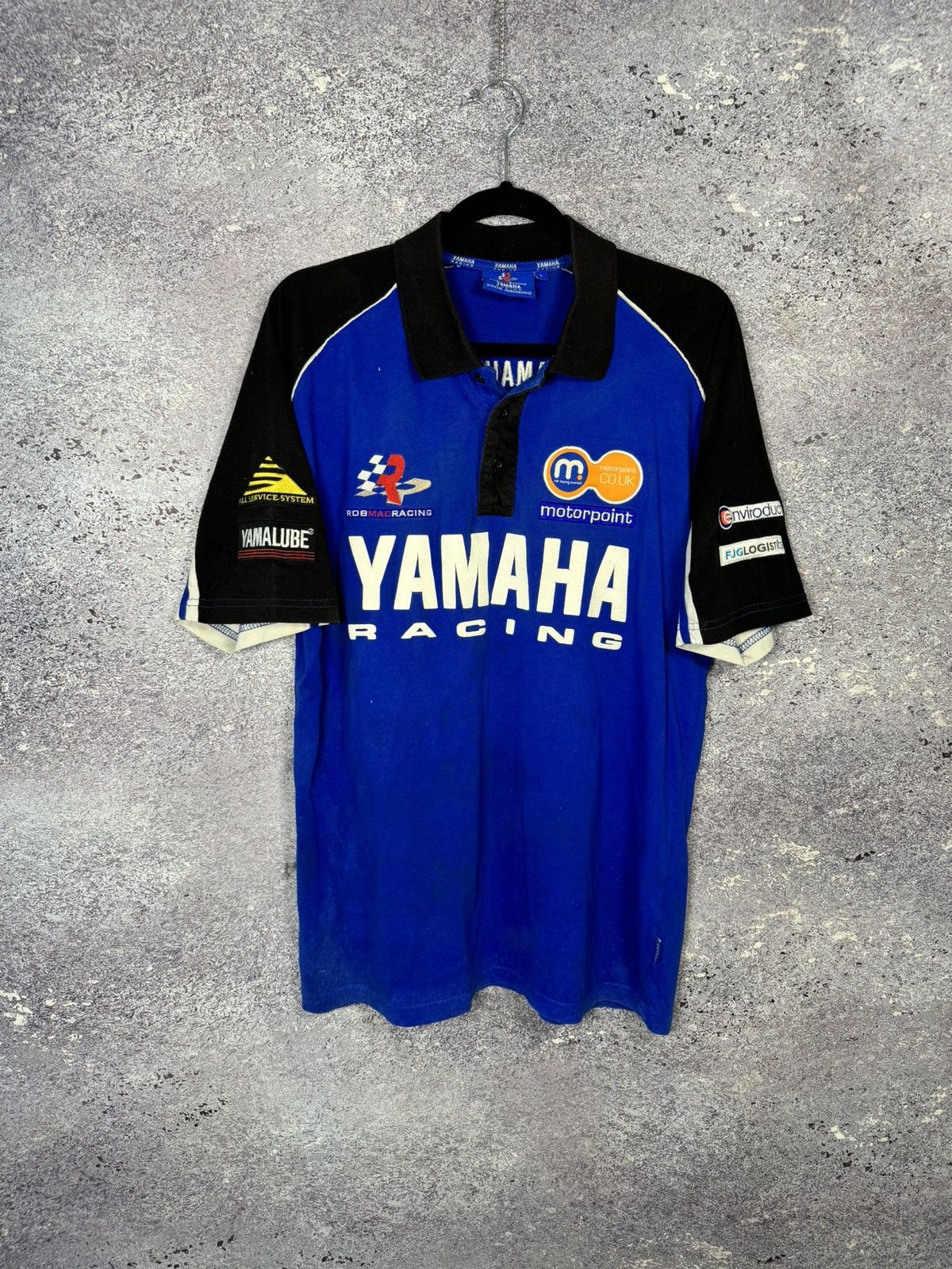 Vintage × Yamaha Vintage Yamaha Rob Mac Racing Superbike Moto Polo Shirt Size US L / EU 52-54 / 3 - 1 Thumbnail