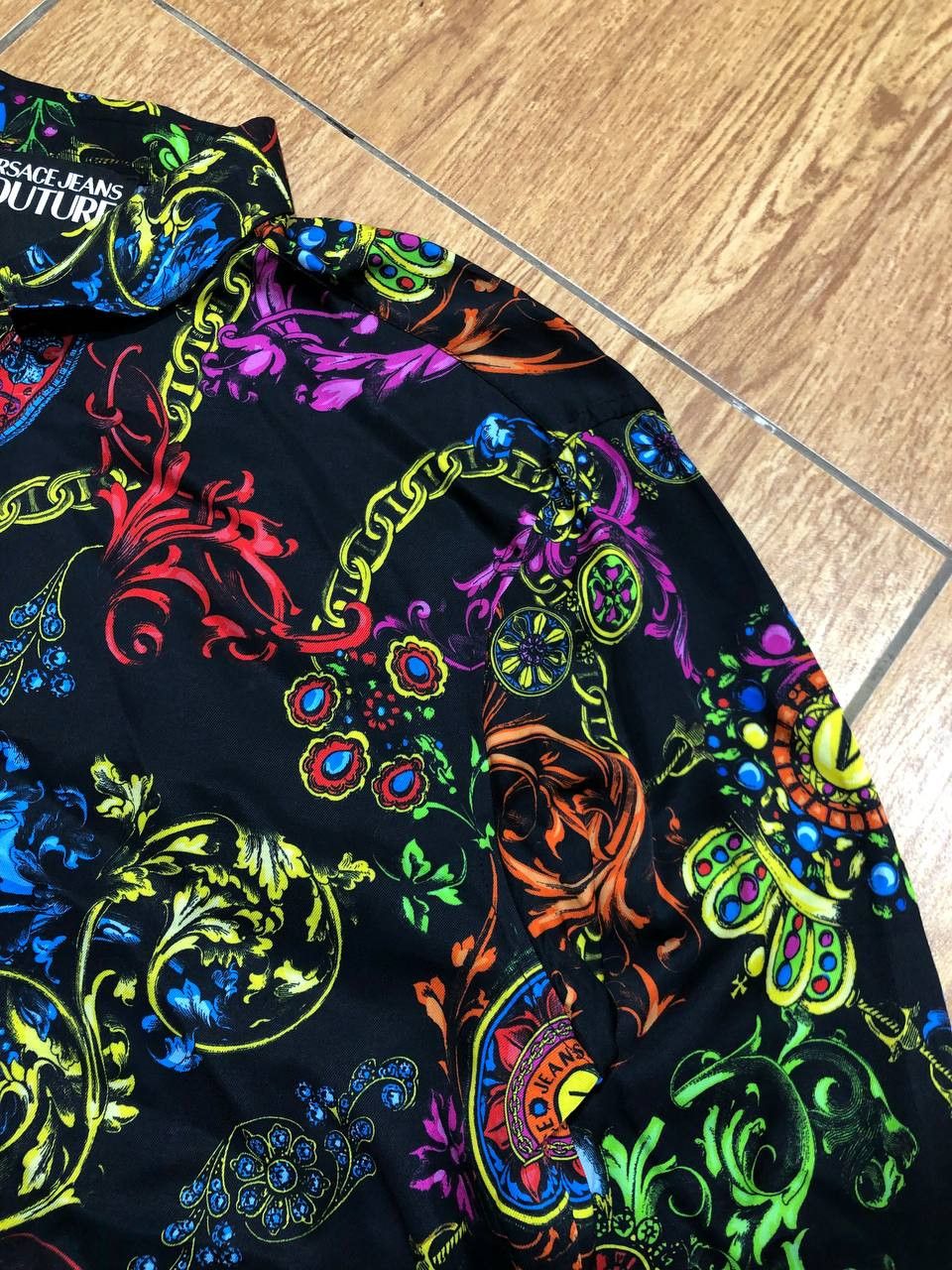Versace Jeans Couture Versace Viscosa Mens Shirt multicolor Print Jewels Size US L / EU 52-54 / 3 - 7 Thumbnail