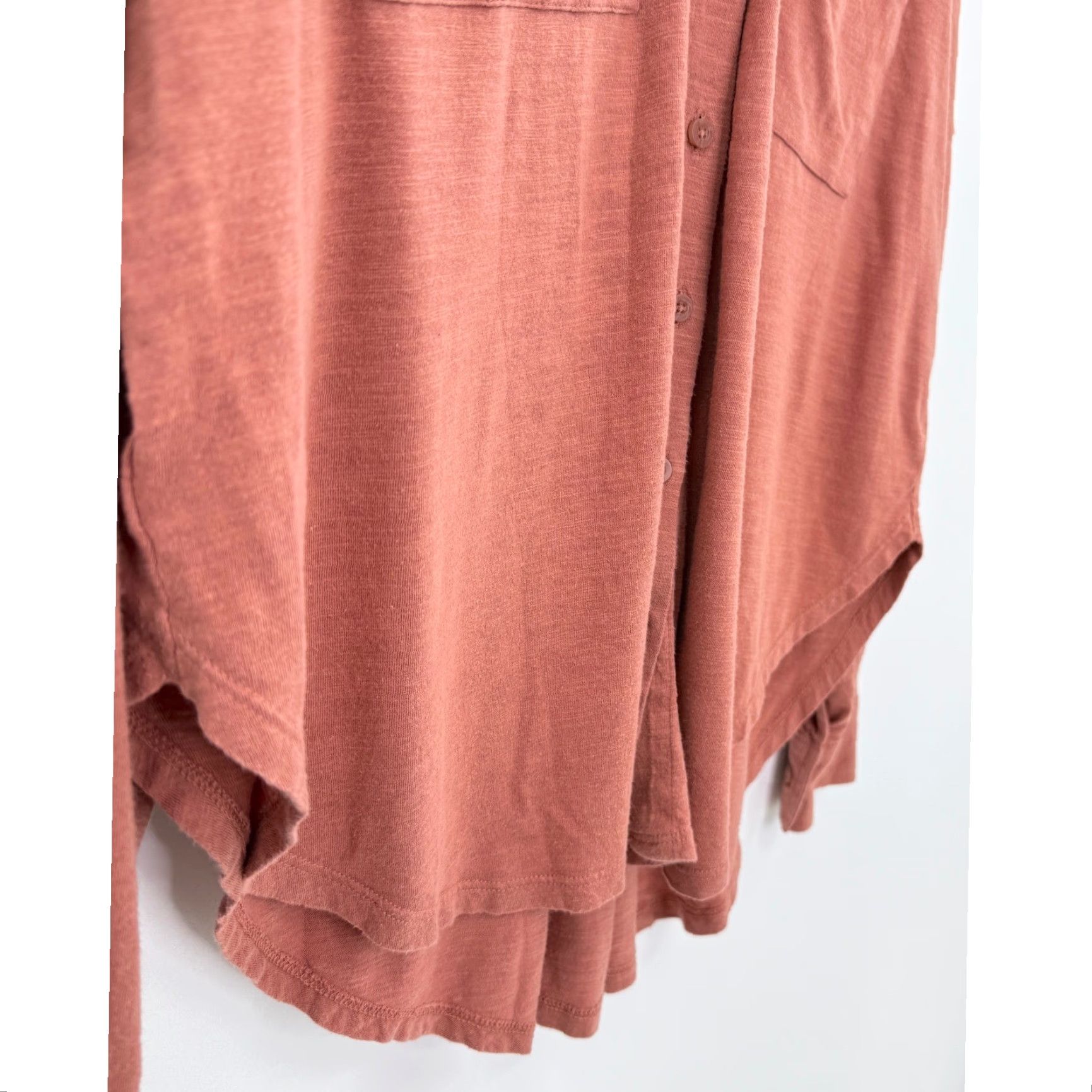 Lou & Grey Lou & Grey for LOFT Button Down Shirt Top Long Sleeve Pockets Organic Cotton Orange Womens M Size M / US 6-8 / IT 42-44 - 7 Thumbnail