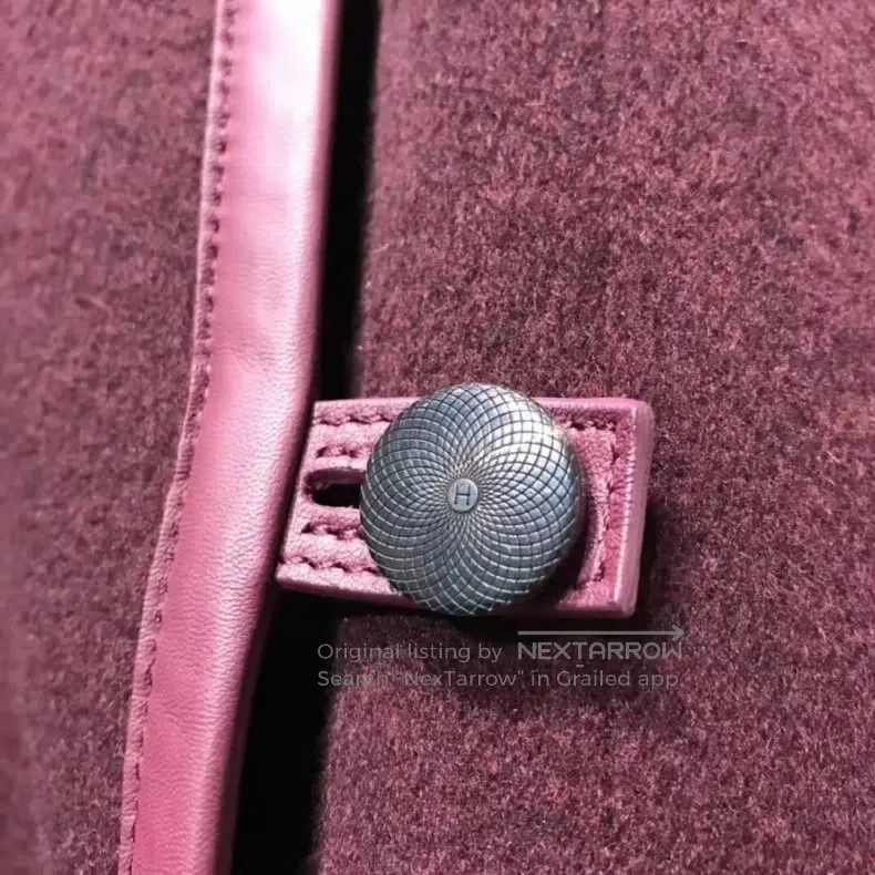 Hermes Hermes Short ladies cashmere coat, burgundy Size M / US 6-8 / IT 42-44 - 4 Thumbnail