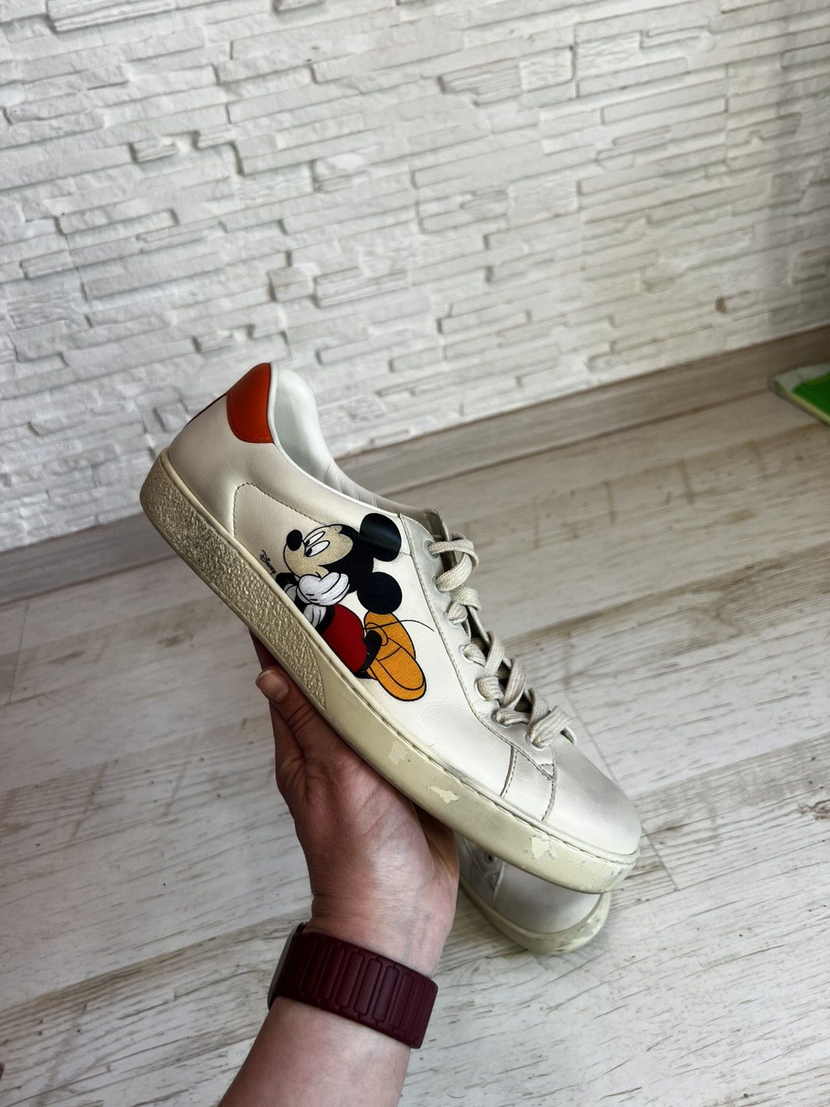 Disney × Gucci Gucci Ace x Disney Mickey Mouse Sneakers 603697 Size 43/US 9 Size US 9 / EU 42 - 7 Thumbnail