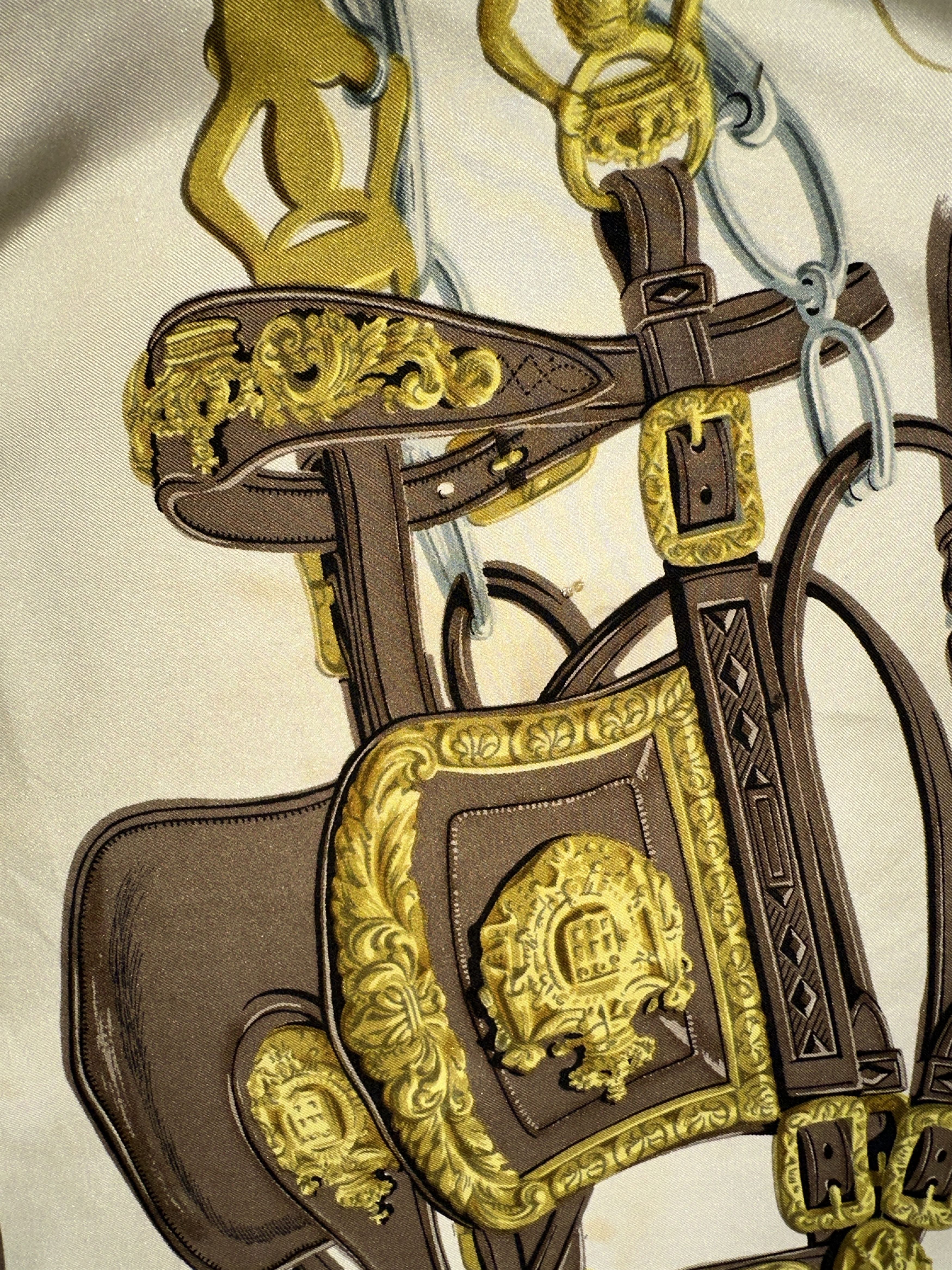 Hermes Hermès Brides de Gala Silk Scarf 90cm Brown Gold France Size ONE SIZE - 12 Thumbnail