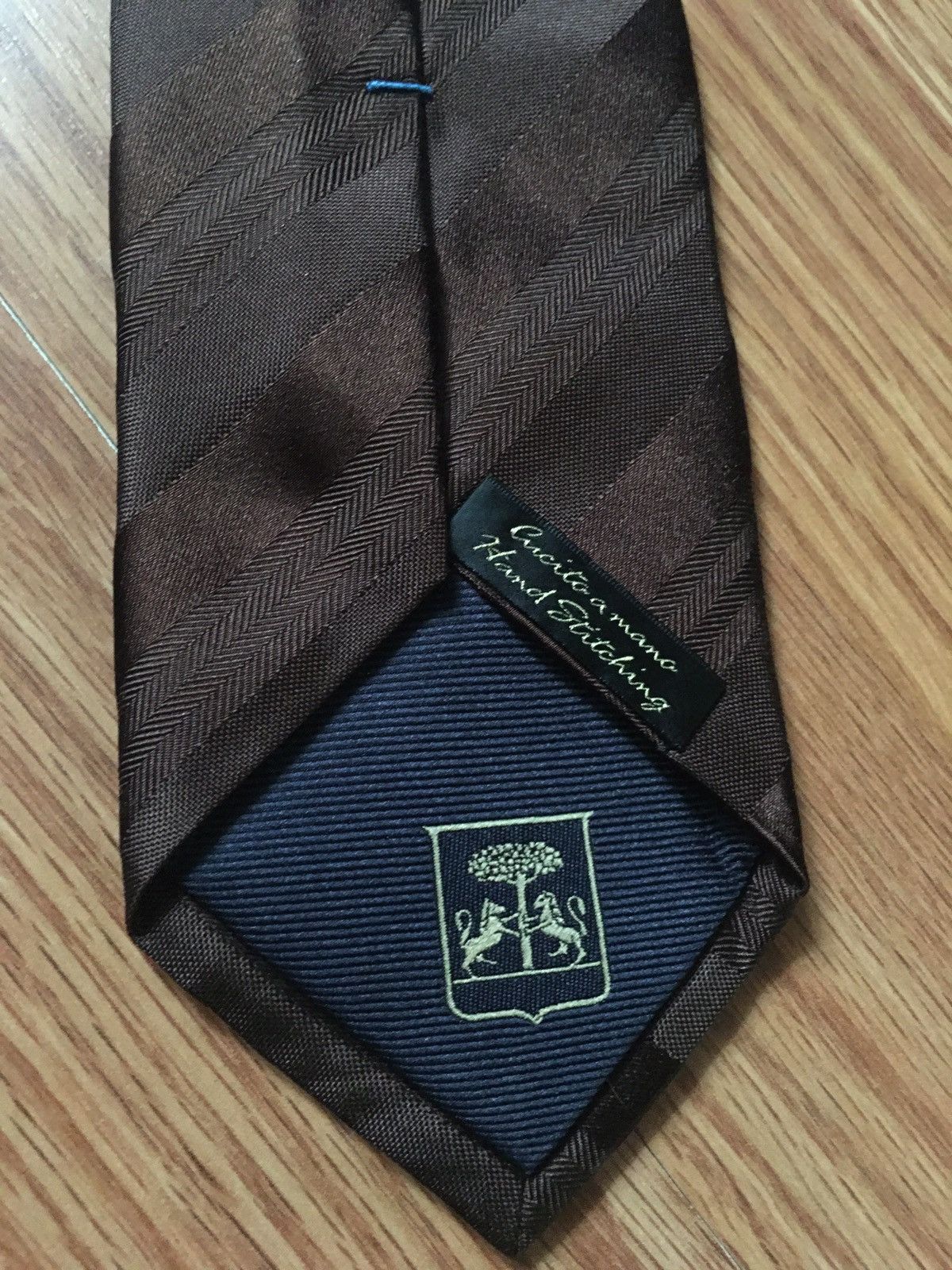 Corneliani Corneliani Brown Stripped Classic Silk Mens Tie Size ONE SIZE - 5 Thumbnail