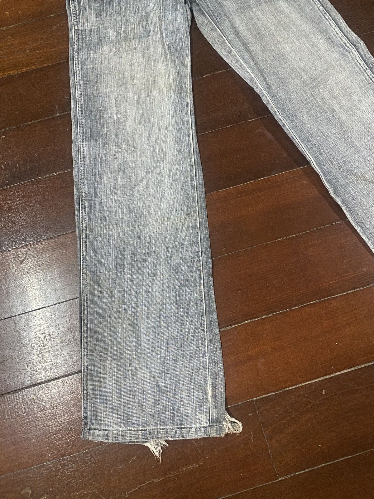 If Six Was Nine Flare Jeans netmen Clawmark Distress Faded Denim Size US 30 / EU 46 - 3 Thumbnail