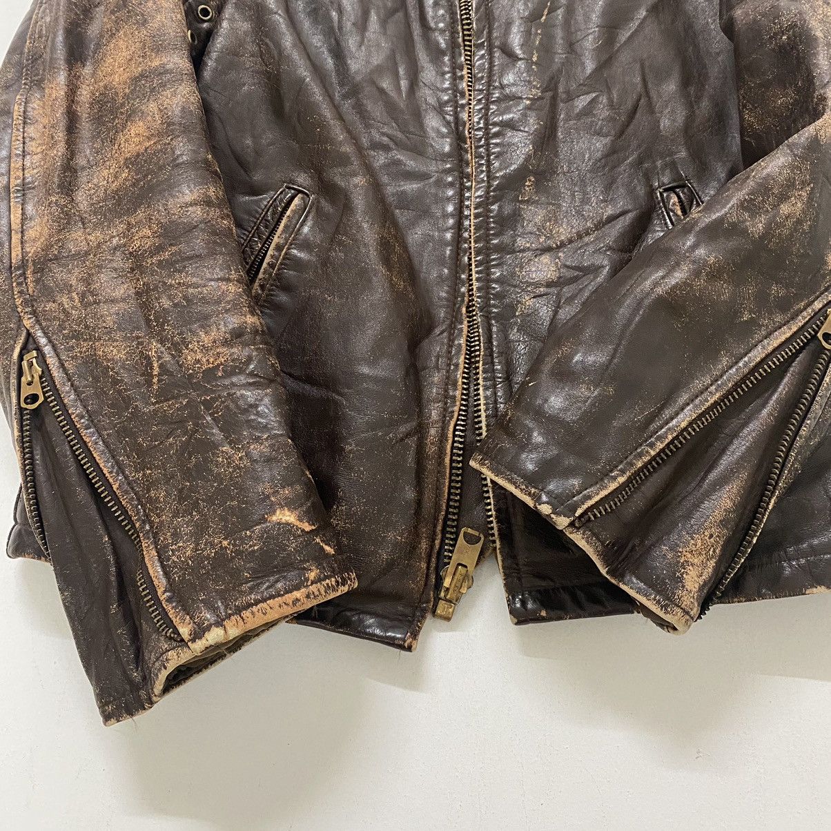 Genuine Leather ✨50s Motorcycle biker leather jacket size 38 Size US S / EU 44-46 / 1 - 12 Thumbnail