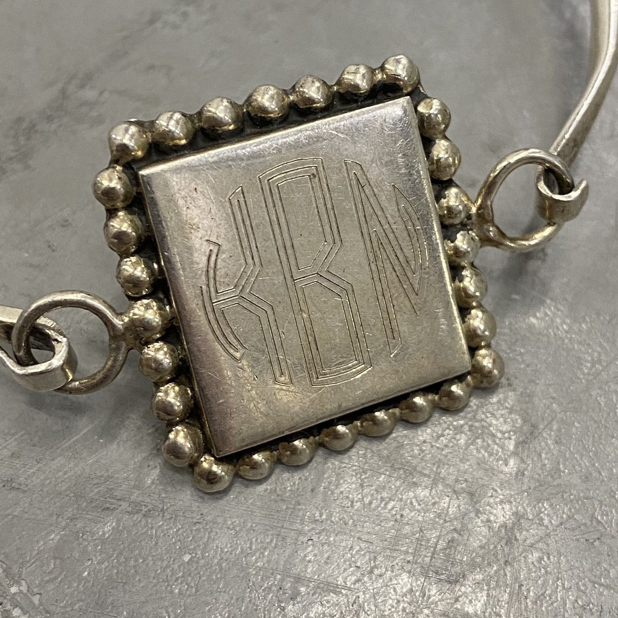 Kapital × Vintage Vtg 60s 70s Chunky Geometric Sterling Silver Monogram Cuff Size ONE SIZE - 5 Thumbnail