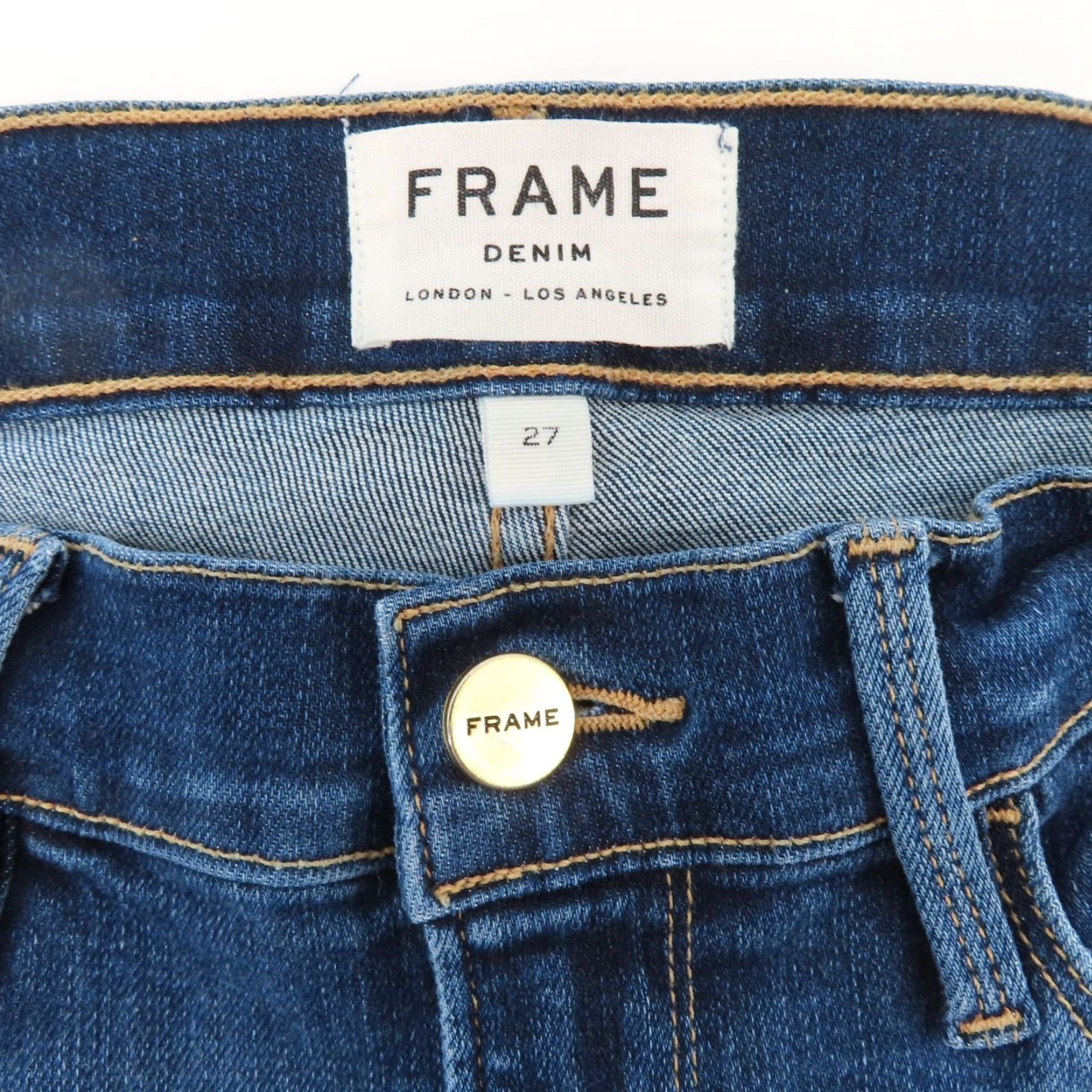Frame FRAME Le Skinny De Jeanne Crop Jeans - 27 Blue Denim 5-Pocket Cotton Blend Slim Crop Womens Size 27" / US 4 / IT 40 - 6 Thumbnail