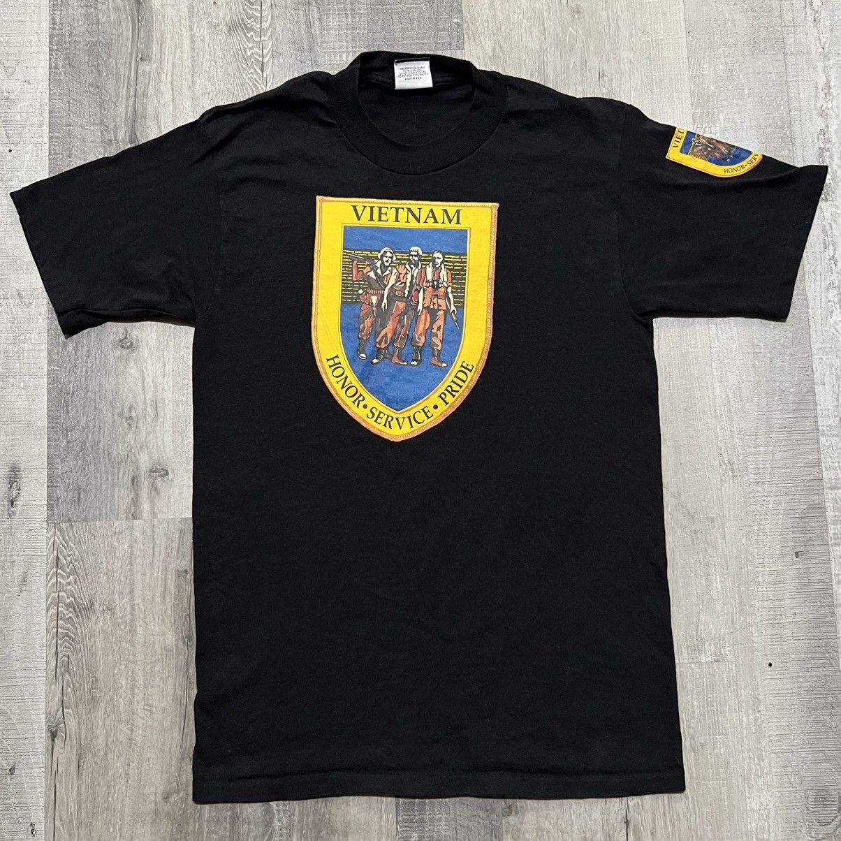 Vintage VTG Vietnam Veteran Black 90s Honor Pride Military Shirt Size US L / EU 52-54 / 3 - 1 Thumbnail
