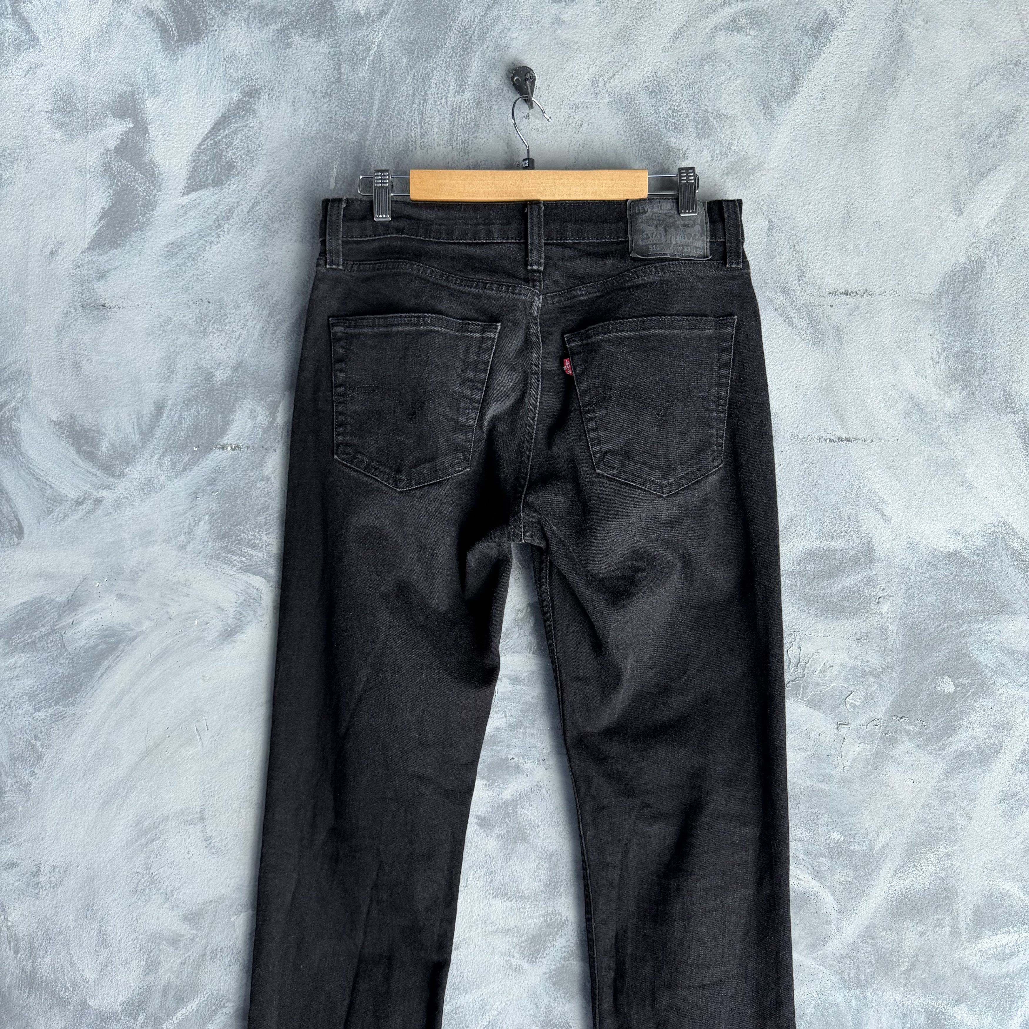 Levi's Levi's 511 Jeans Mens Black Wash Slim Straight Fit Size US 33 - 4 Thumbnail