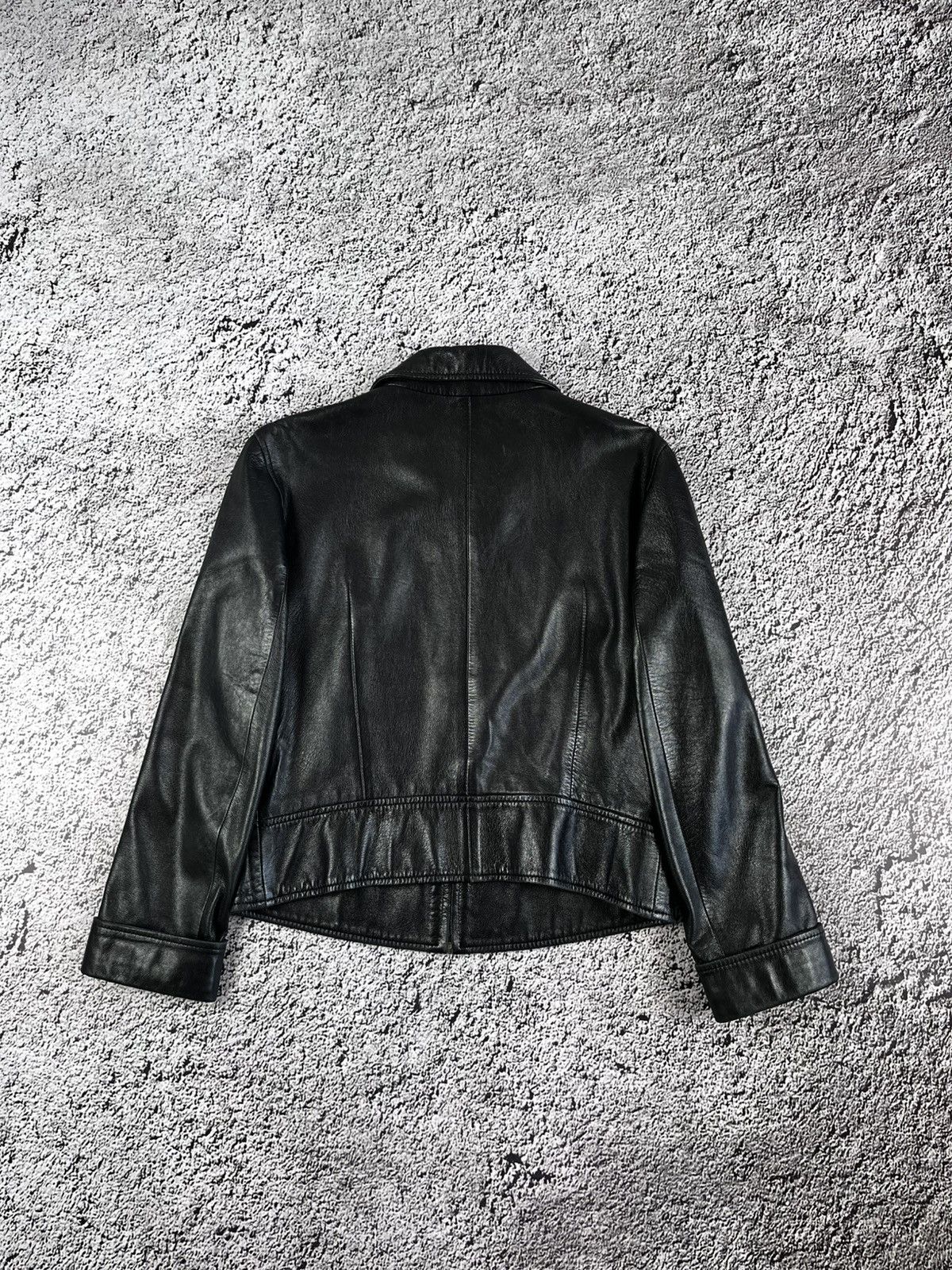 Trussardi Vintage 90s Trussardi leather jacket blazer opium 00s style Size L / US 10 / IT 46 - 10 Thumbnail