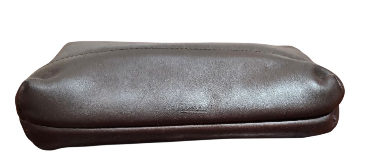 Coach Vintage Coach Leather Cosmetic Pouch Brown Zip Clutch Size ONE SIZE - 3 Thumbnail