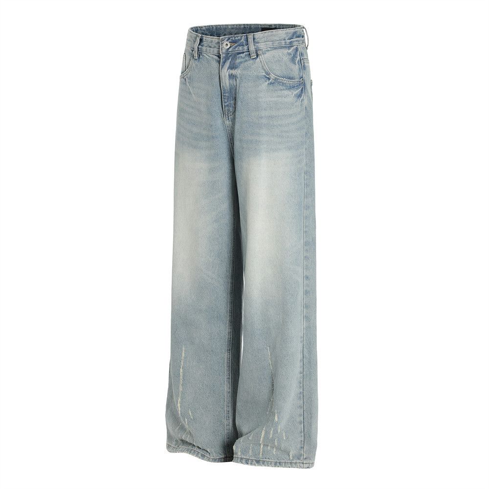 Japanese Brand × Vintage Distressed washed men's retro streetwear loose jeans Size US 32 / EU 48 - 2 Thumbnail