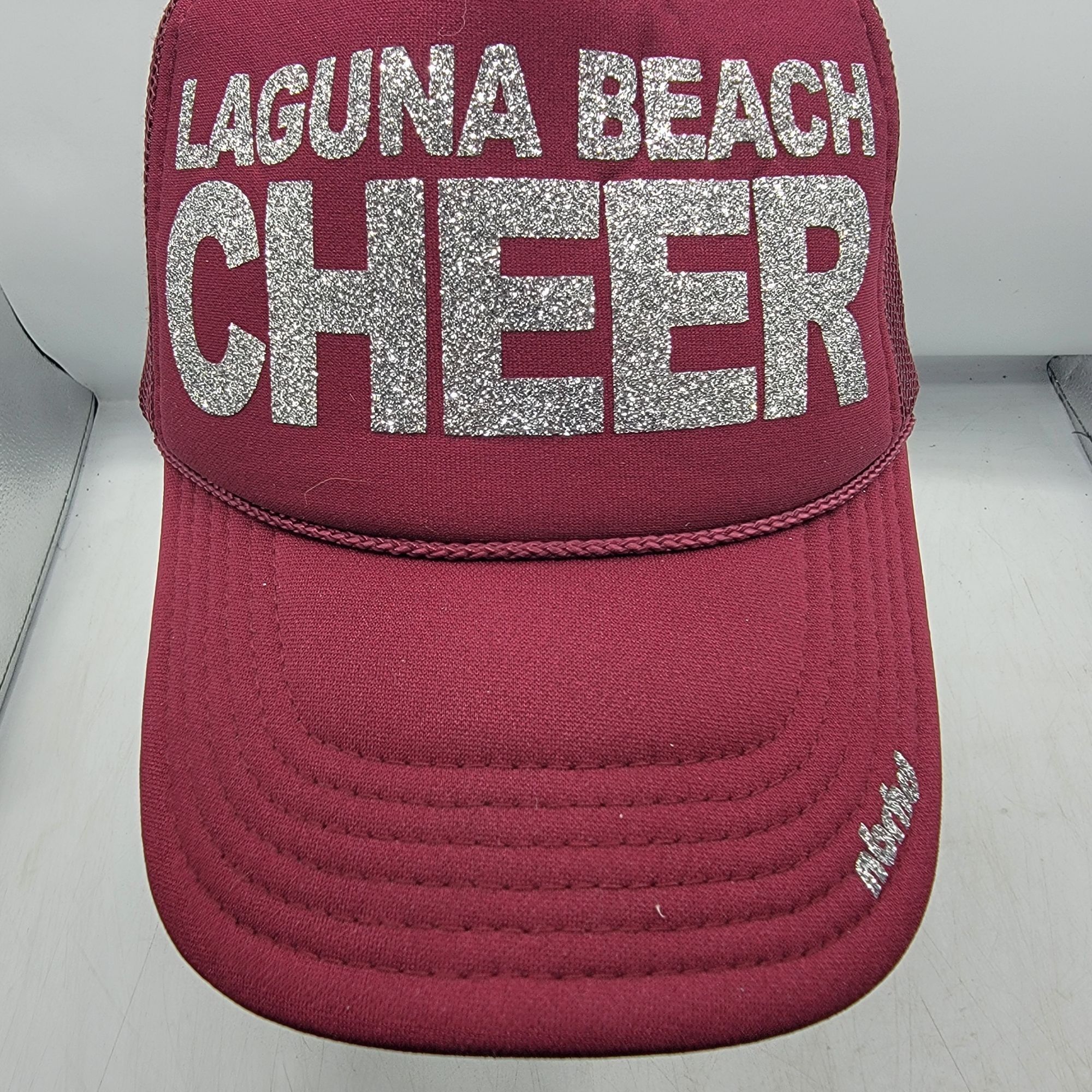 Other Laguna Beach Cheer Burgundy Trucker Hat Cap Glitter Letters Size ONE SIZE - 9 Thumbnail