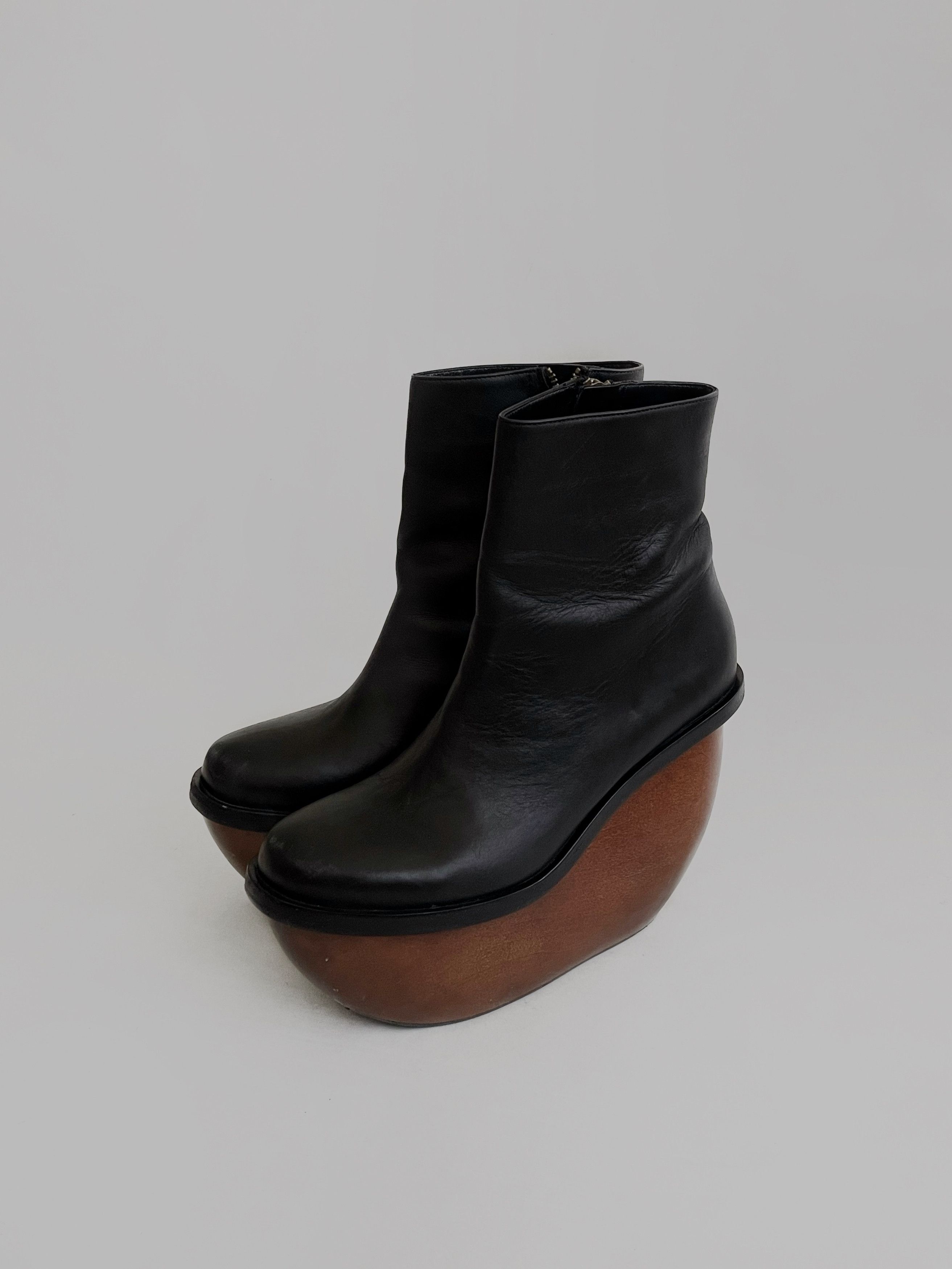 & Other Stories &other stories leather/wood Avant-garde platform boots Size US 8 / IT 38 - 3 Thumbnail