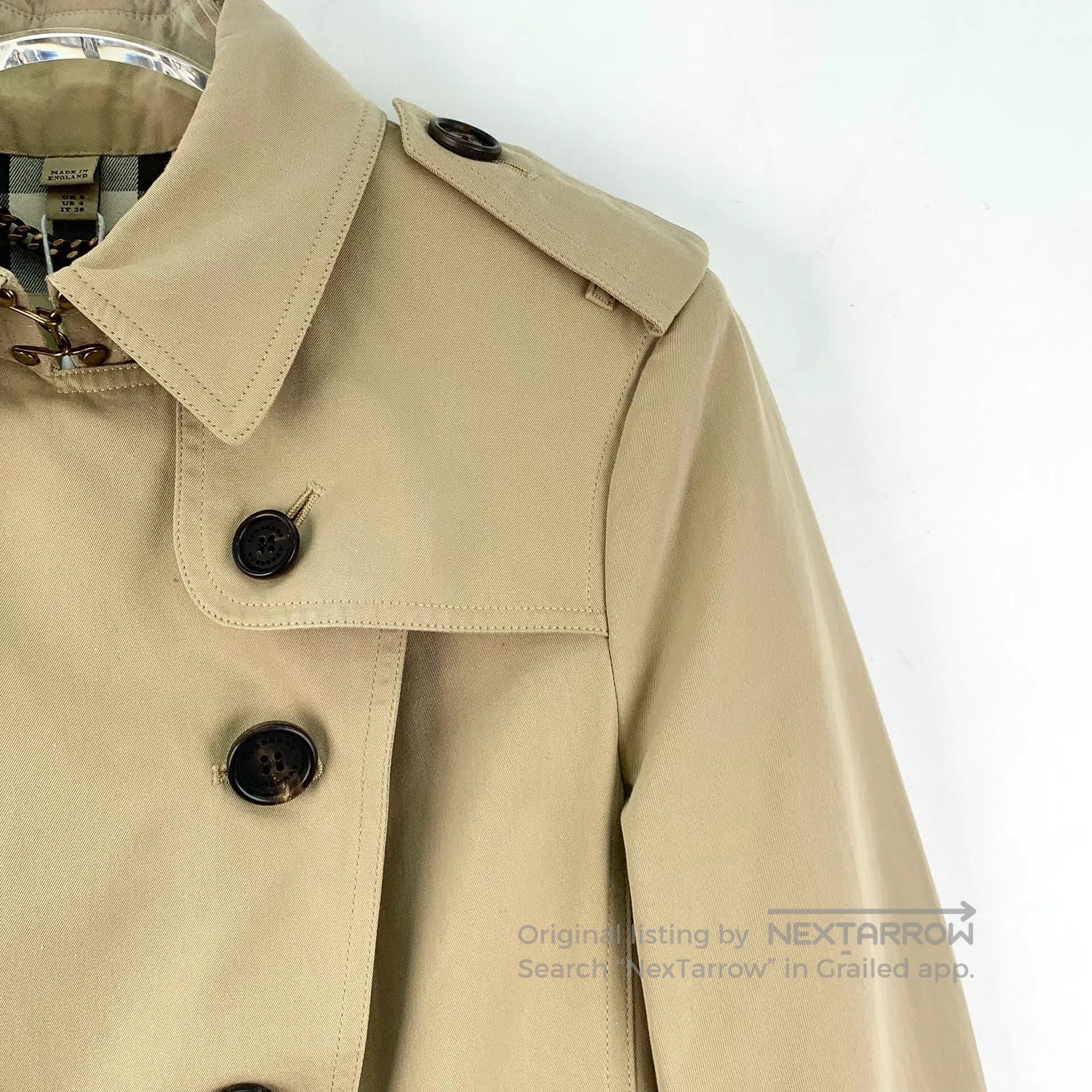 Burberry Burberry Brown Cotton Collar Double-breasted Long Sleeve B Size XS / US 0-2 / IT 36-38 - 3 Thumbnail