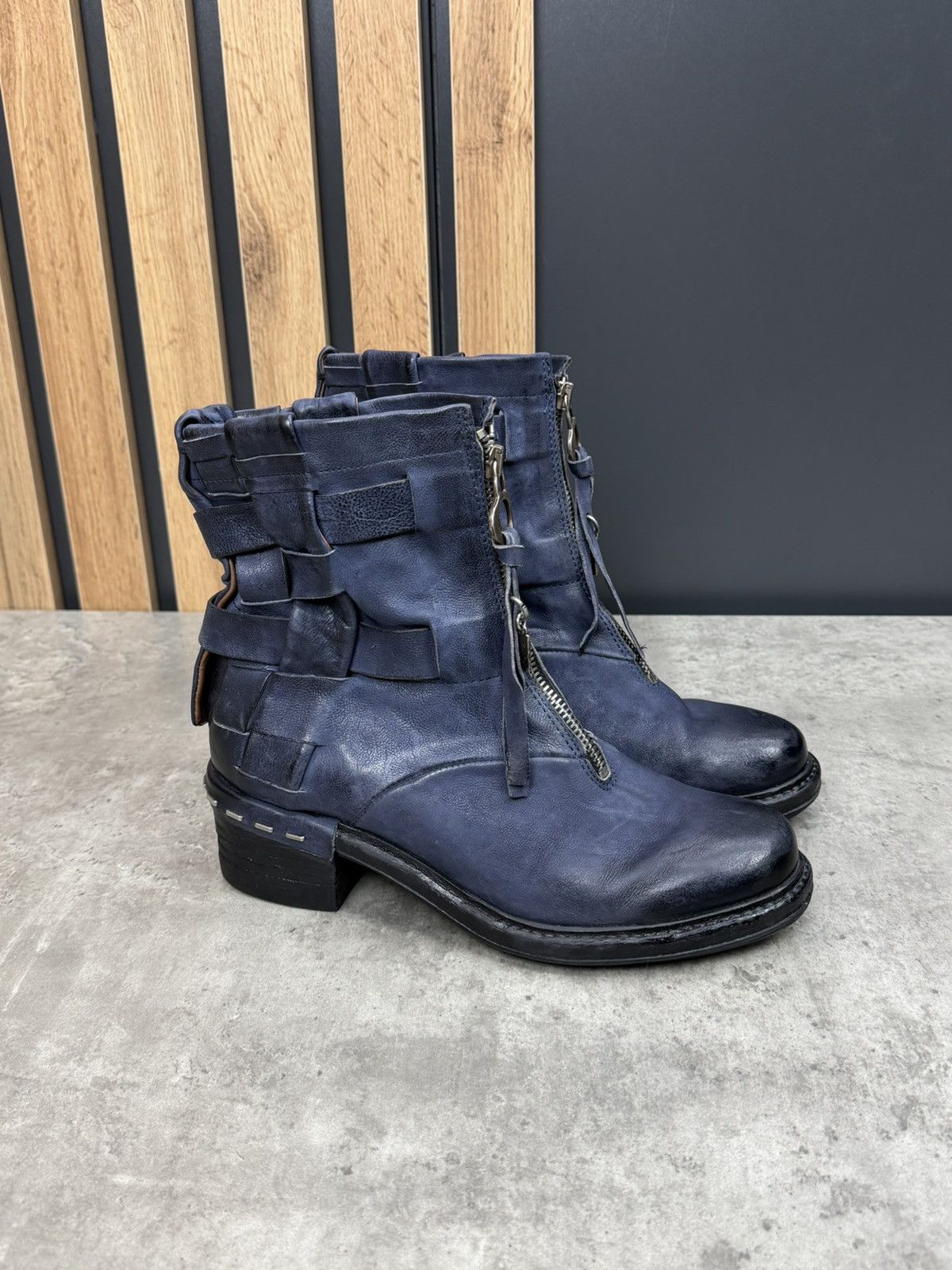 A.S.98 × Vintage AS98 A.S.98 Airstep 37 leather zip biker 