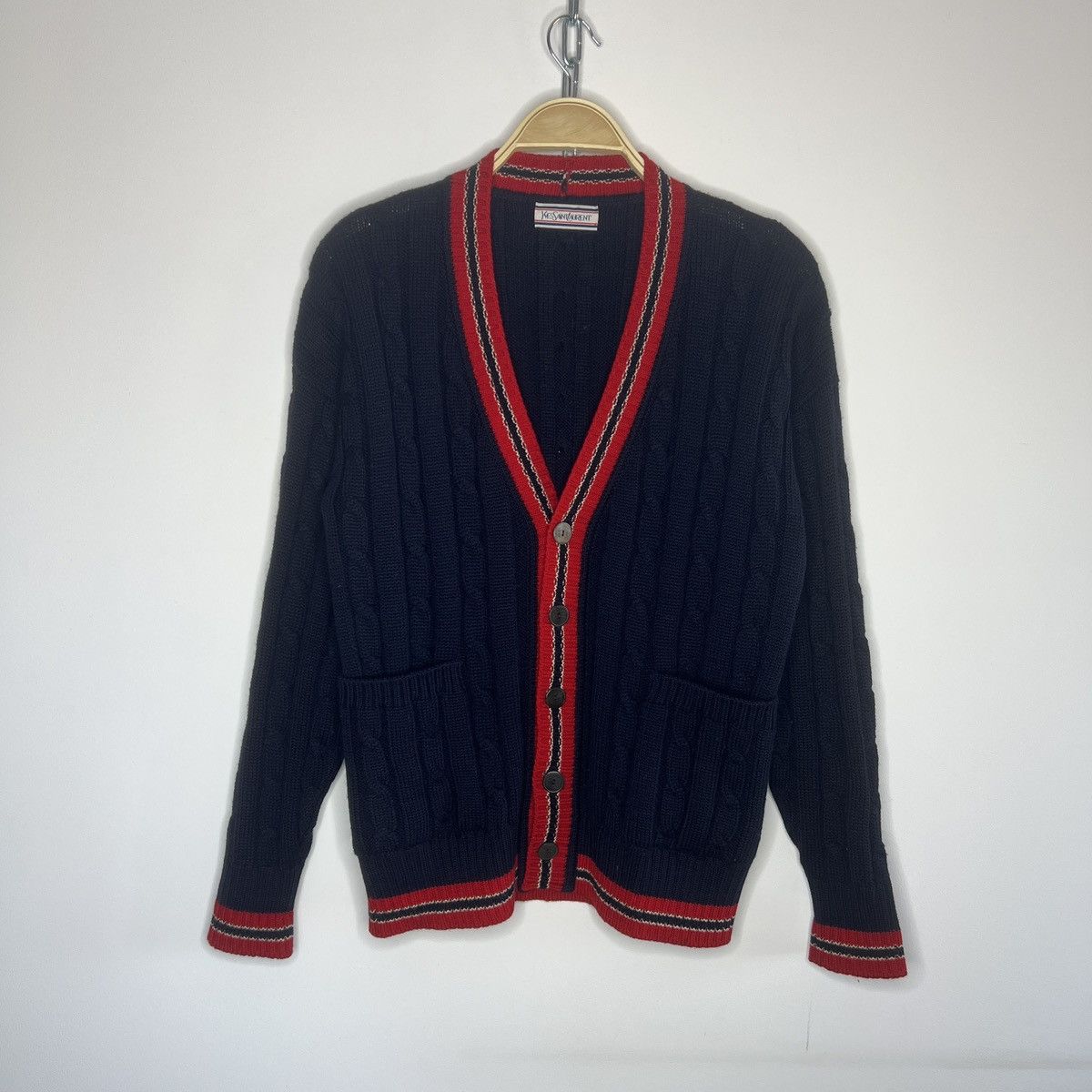 Vintage Yves Saint Laurent YSL Cardigan Wool Sweater Jumper