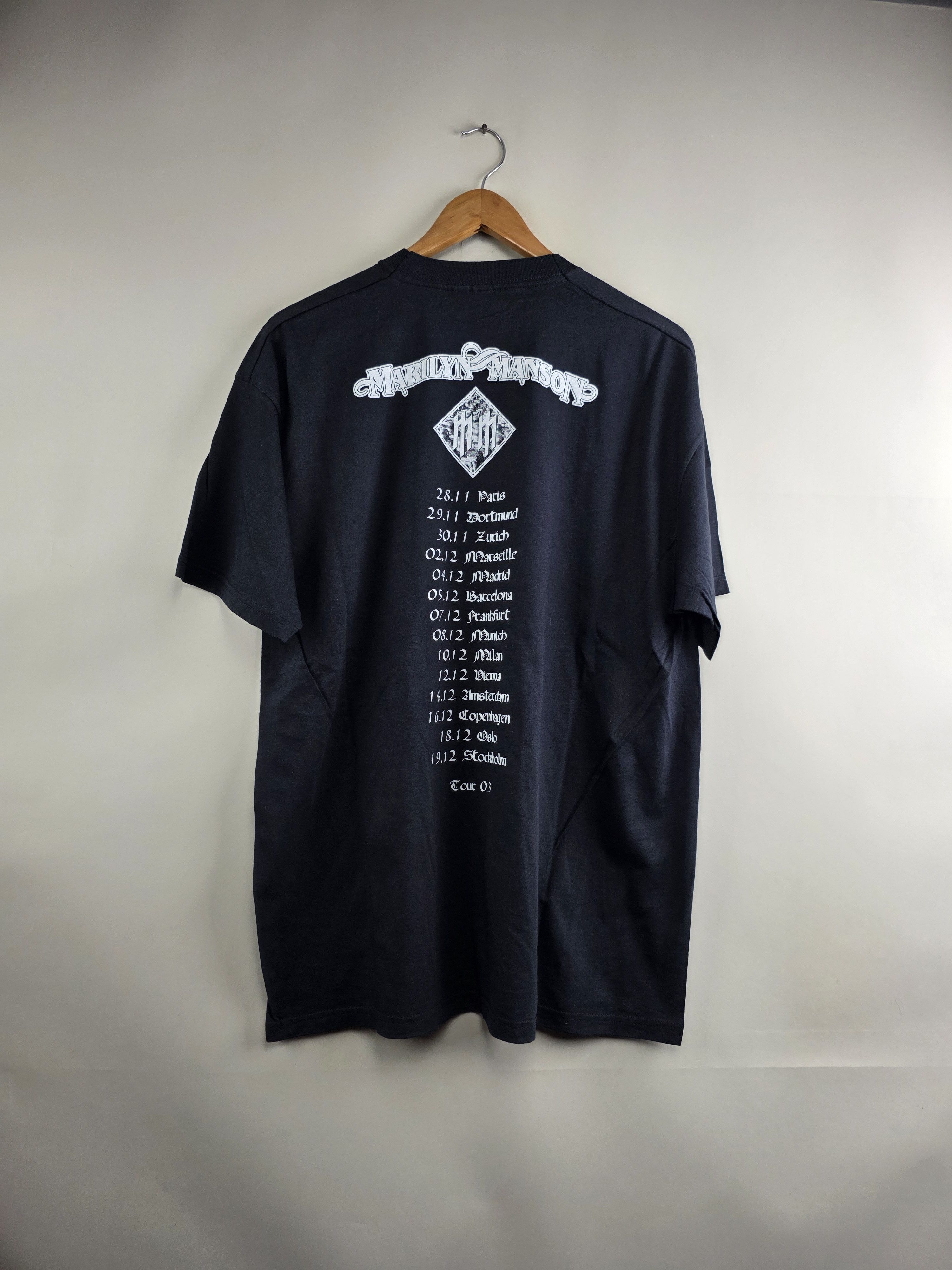 Band Tees × Marilyn Manson × Vintage 2003 Marilyn Manson Tour XL 22.5" 30" Size US XL / EU 56 / 4 - 4 Thumbnail