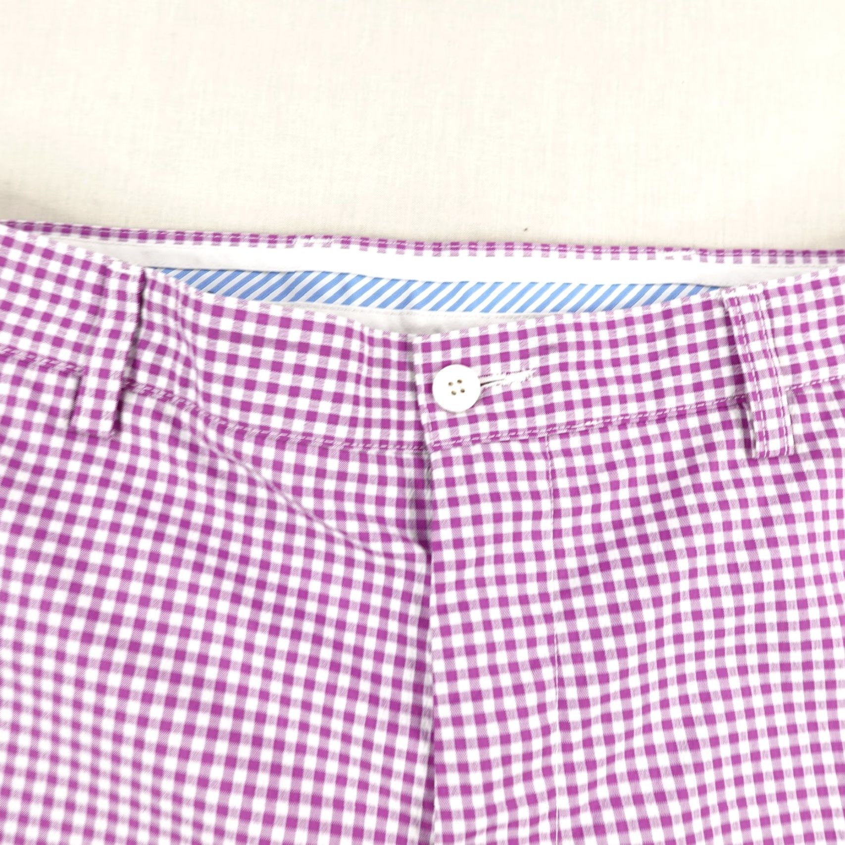 Footjoy Footjoy Shorts Mens 34 Purple White Gingham Check Chino Performance Flex Golf Size US 34 / EU 50 - 2 Thumbnail