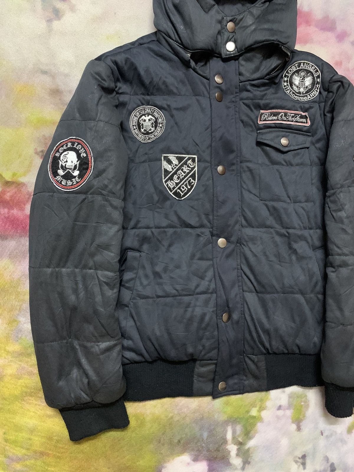 In The Attic In the Attic Apocalypse Goth Distress Puffer Jacket Size US M / EU 48-50 / 2 - 3 Thumbnail