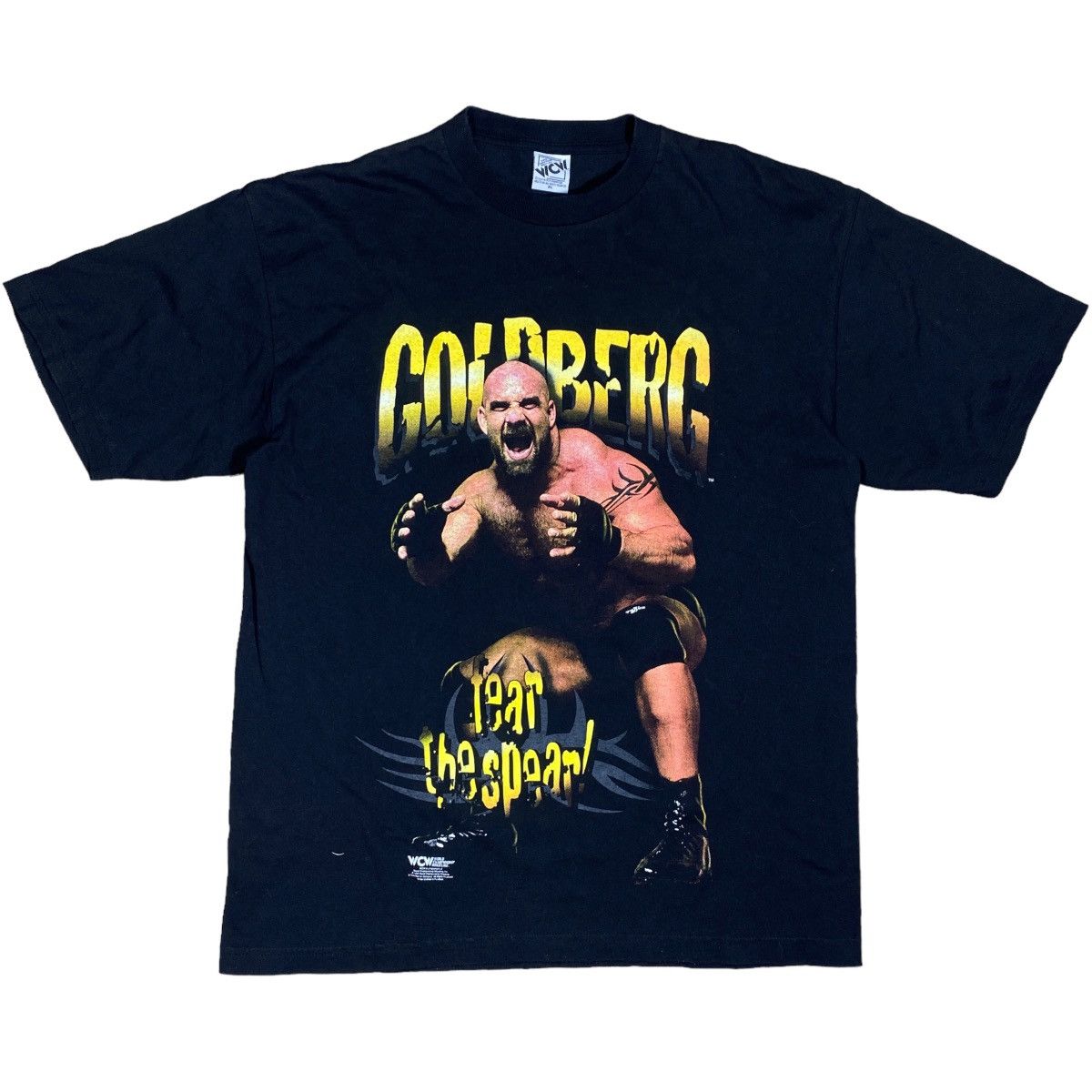 image of Wcwnwo x Wwe 1998 Goldberg Wcw Fear The Spear in Black, Men's (Size XL)