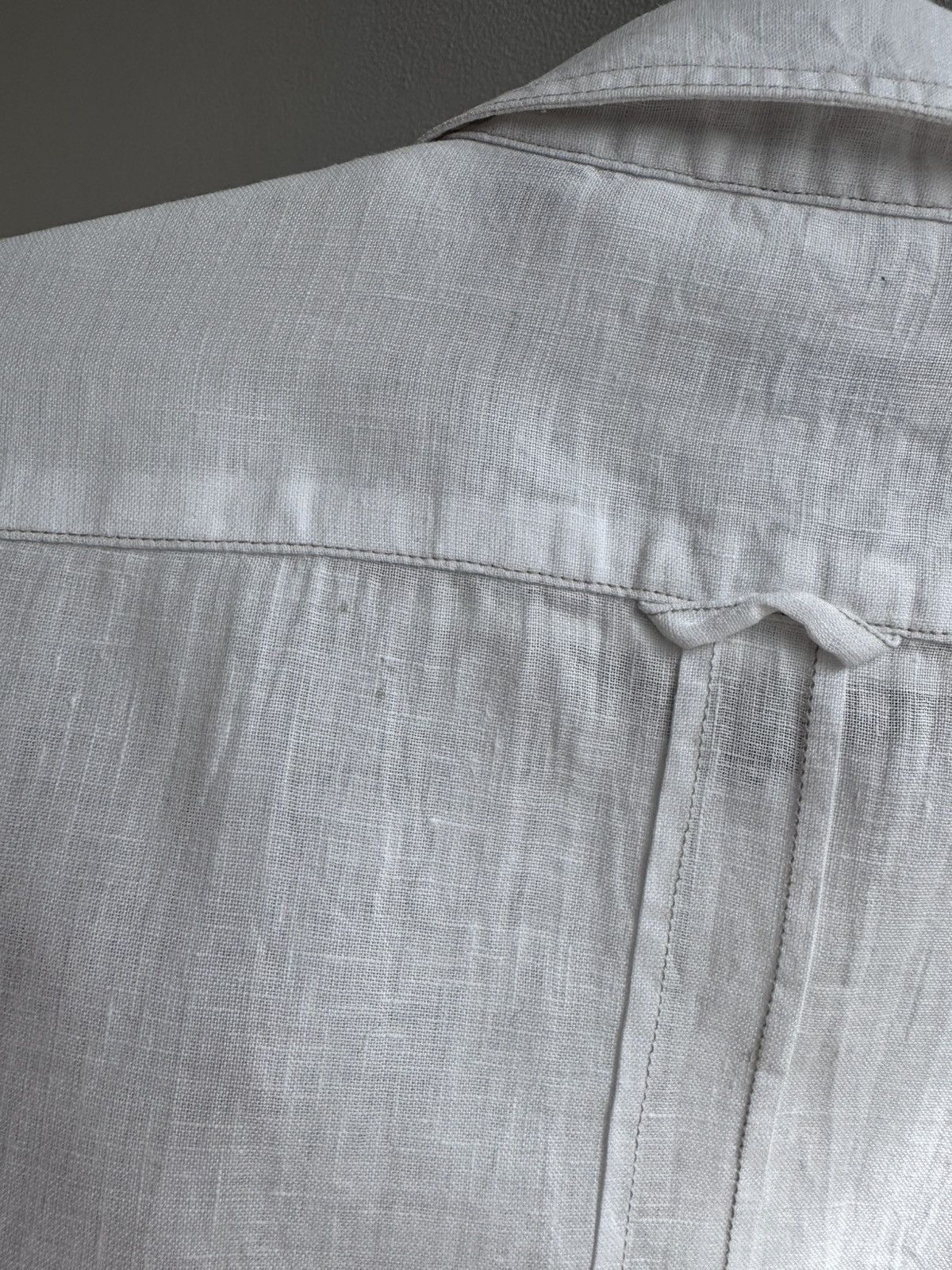 Burberry Burberry Brit White Linen Long Sleeve Pocket Shirt Luxury Size US M / EU 48-50 / 2 - 15 Thumbnail