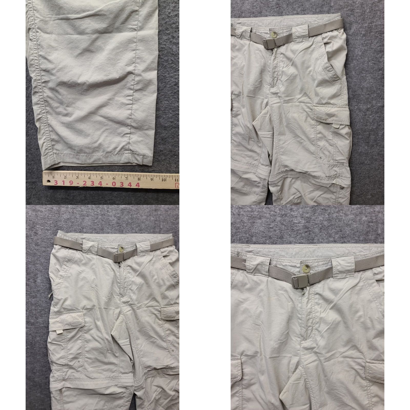 Vintage Columbia Pants Mens M 32x31 Omni Dry Convertible Cargo Pocket Beige Nylon Regular Fit Pants Size US 31 - 8 Thumbnail