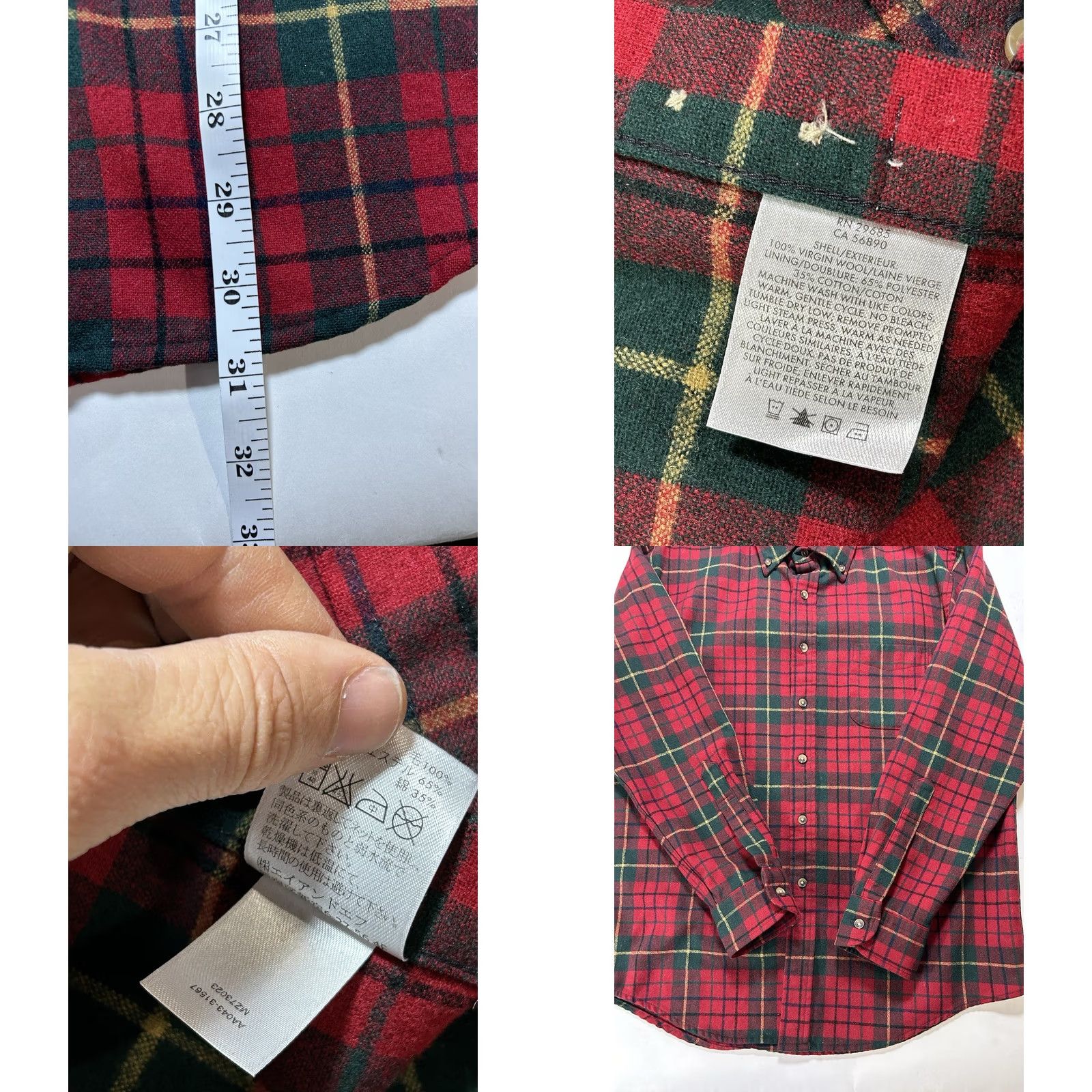 Pendleton VINTAGE Pendleton Plaid Fireside Shirt Button Down Flannel Large Red Green Wool Mens Size US L / EU 52-54 / 3 - 10 Thumbnail