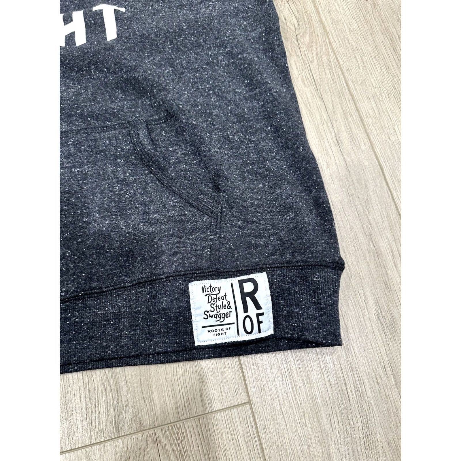 Roots VINTAGE Roots Of Fight Hoodie Shirt Mens Large Black Heather Triblend Fleece Pullover Size US L / EU 52-54 / 3 - 5 Thumbnail