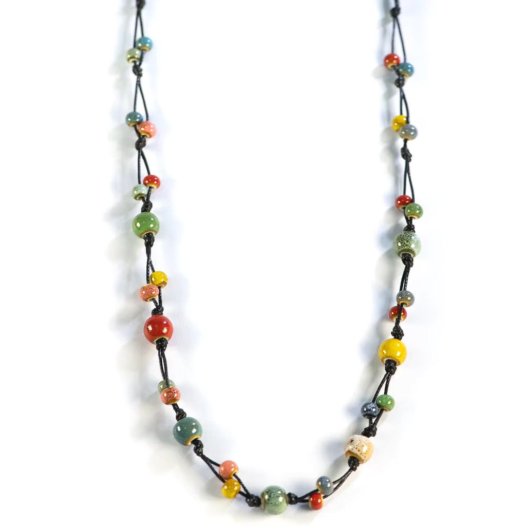 Jewelry Handcrafted Bohemian Ceramic Necklace Size ONE SIZE - 1 Thumbnail