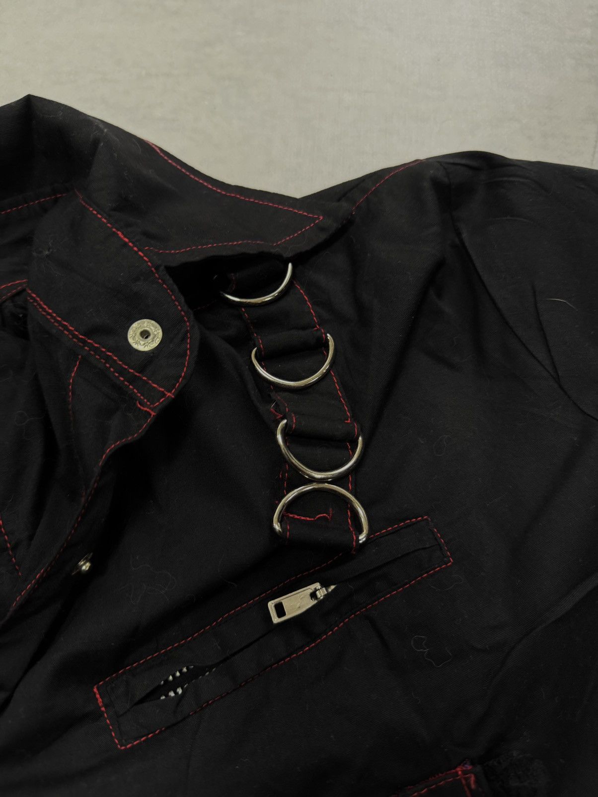 Vintage 🕸️🕷️AVANT-GARDE SEXY GHOTIC hard leather stuff shirt Rare Size L / US 10 / IT 46 - 6 Thumbnail