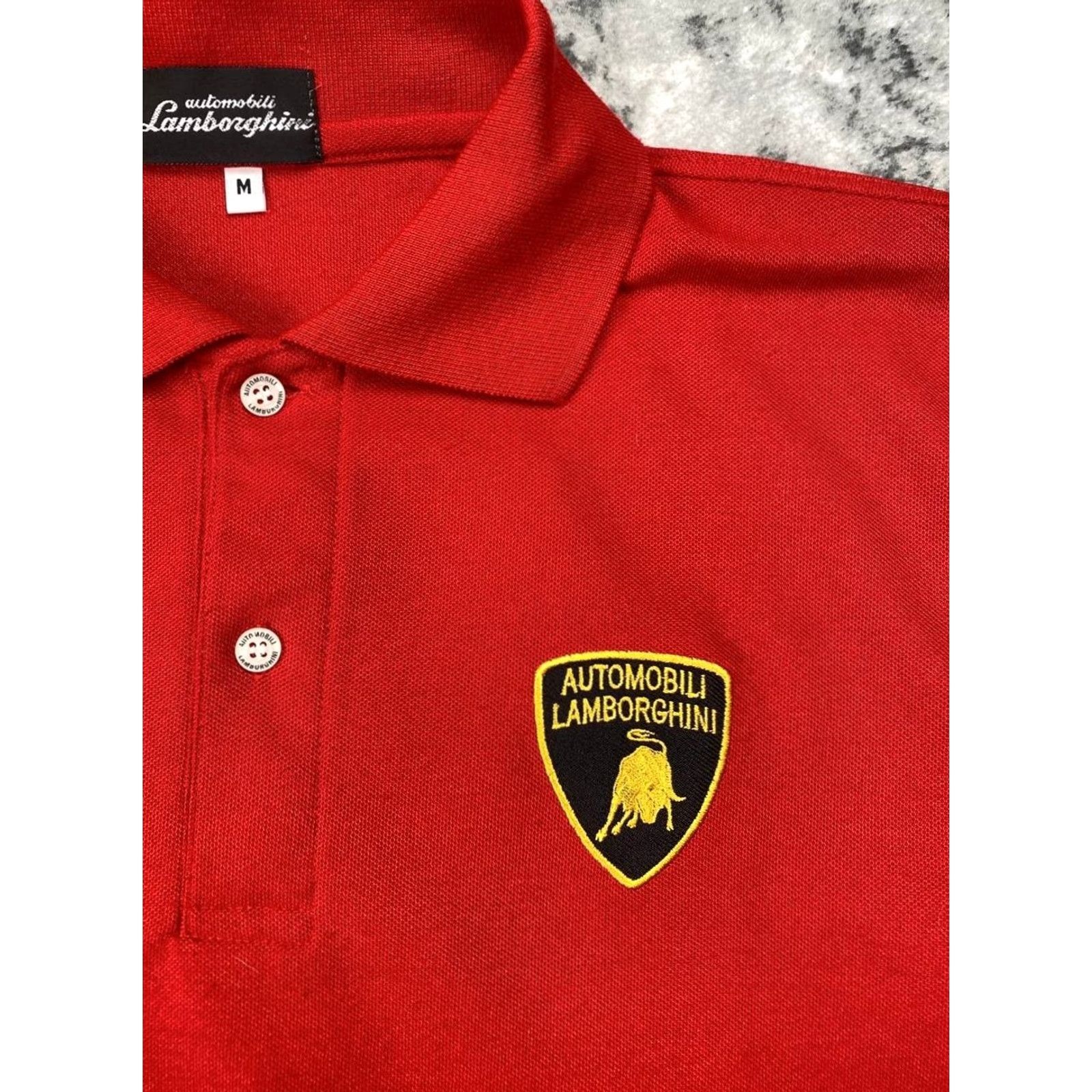 Lamborghini Lamborghini Polo Shirt Men M Red Logo Short Sleeve Shirt Size US M / EU 48-50 / 2 - 5 Thumbnail