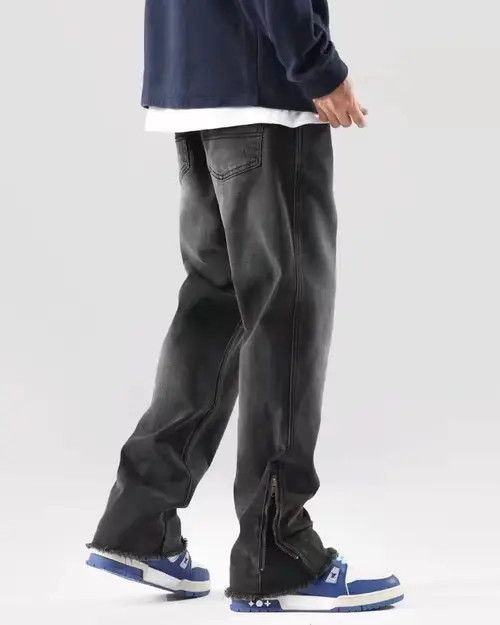 VIBE Vintage street leg zipper washed and faded micro flare jeans Size US 30 / EU 46 - 3 Thumbnail