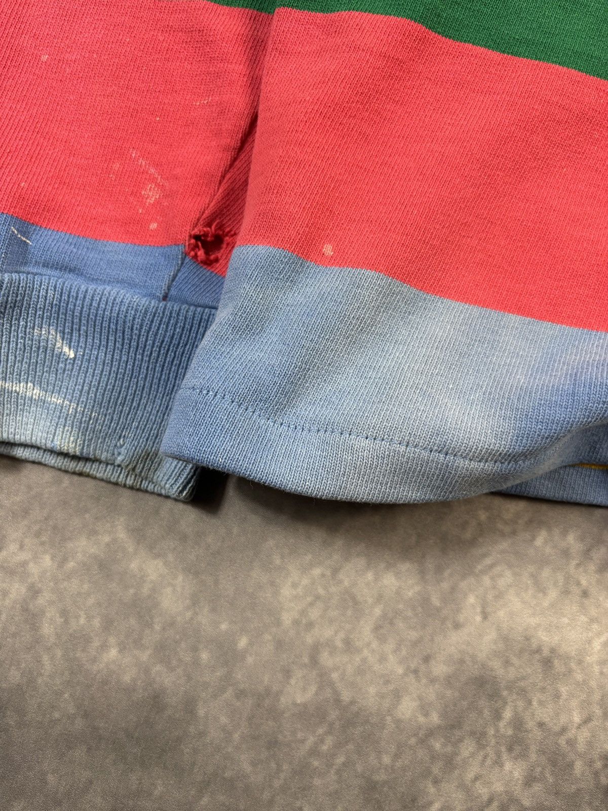 Vintage Vintage Rugby Polo Longsleeve Faded Cropped Striped 80s 90s Size US M / EU 48-50 / 2 - 7 Thumbnail