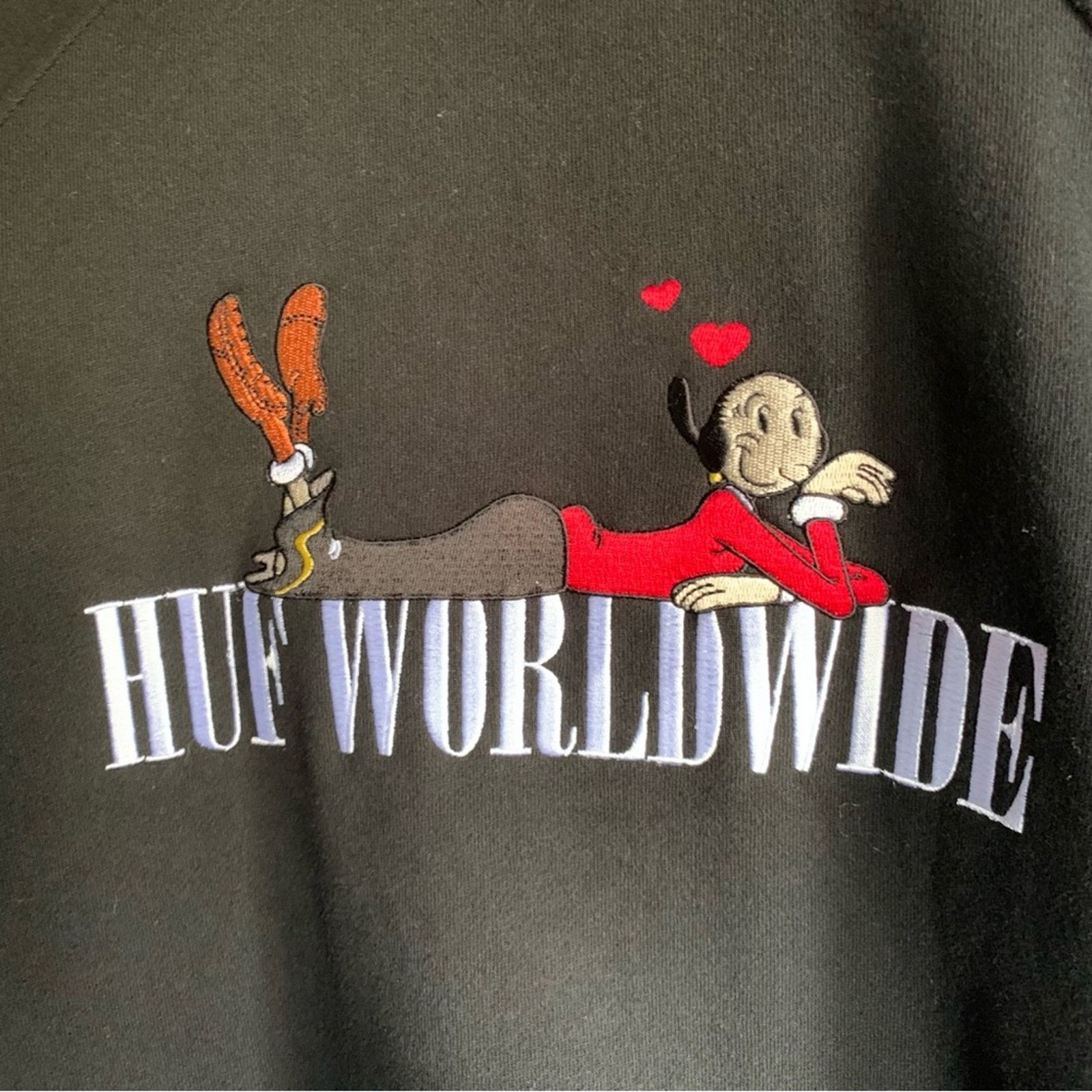 Huf Huff Popeye Jacket Mens Adult Large Black Olive Coach Large Size US L / EU 52-54 / 3 - 6 Thumbnail