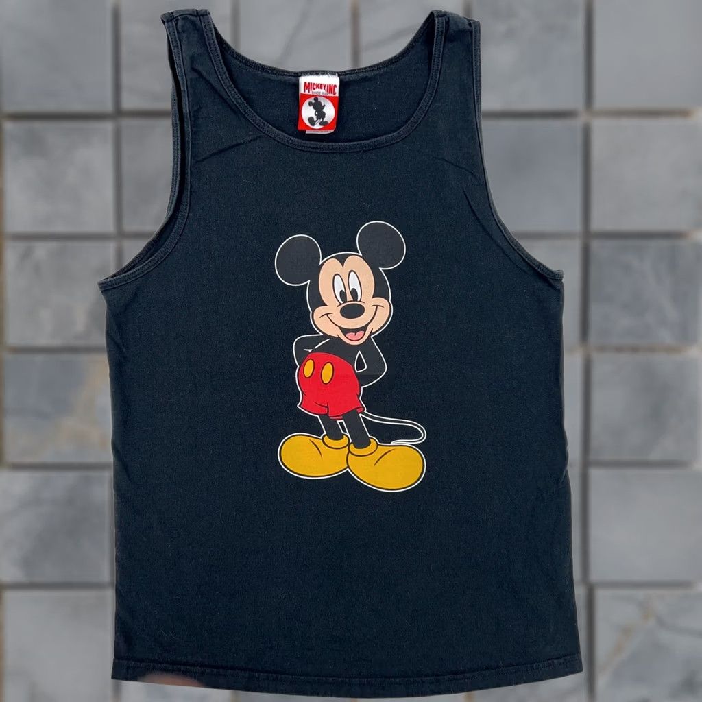 Disney vintage Mickey Mouse Walt Disney T-Shirt Tank Top M black 80s 90s Mens Size US M / EU 48-50 / 2 - 1 Thumbnail