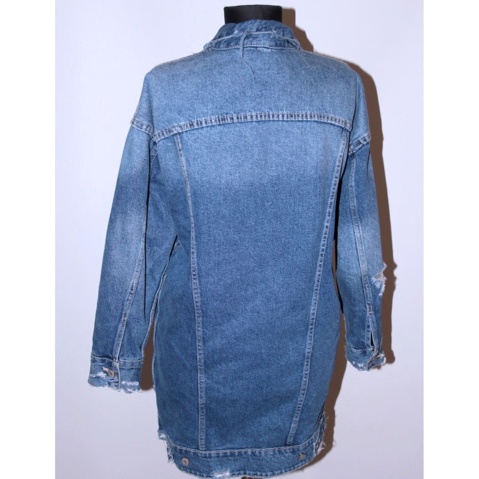 Zara Zara Trafaluc denimwear Jacket Womens warm leopard jeans Size M Blue Size 32" / US 10 / IT 46 - 6 Thumbnail
