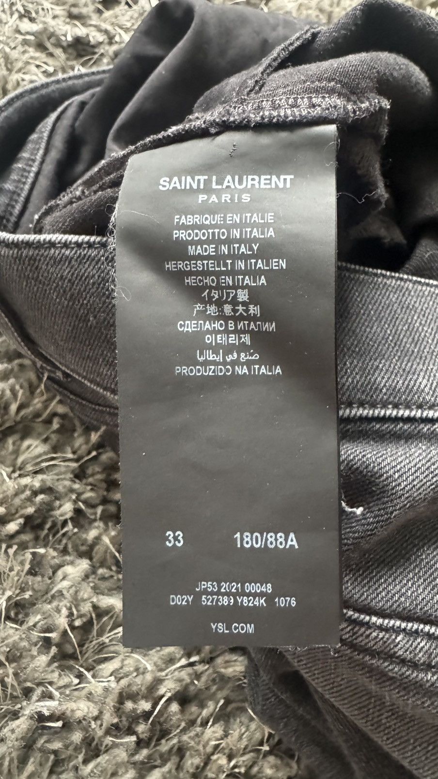 Saint Laurent Paris Saint Laurent Slim fit Black denim Size US 33 - 5 Thumbnail